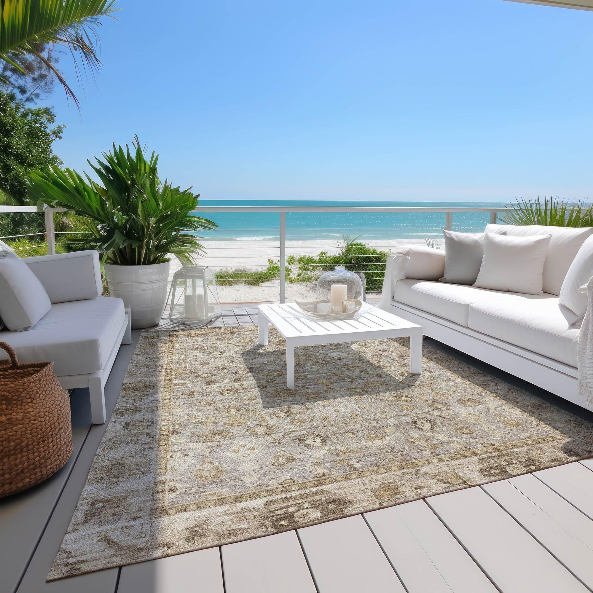 Addison Rugs Laeel Brown Washable Indoor-Outdoor Rug