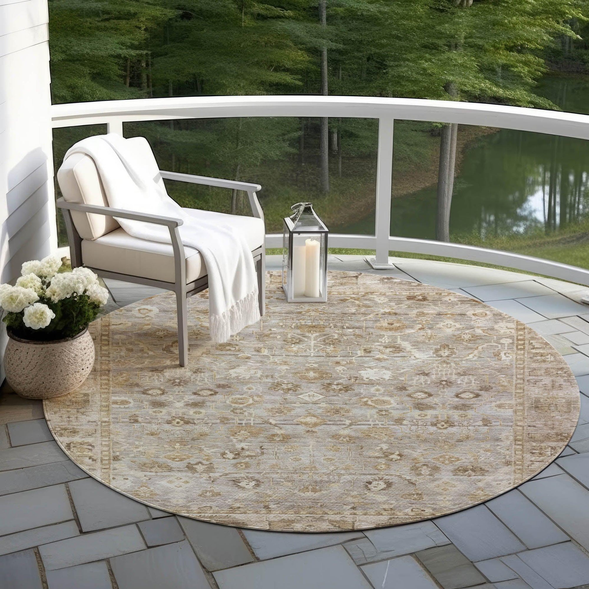 Addison Rugs Laeel Brown Washable Indoor-Outdoor Rug
