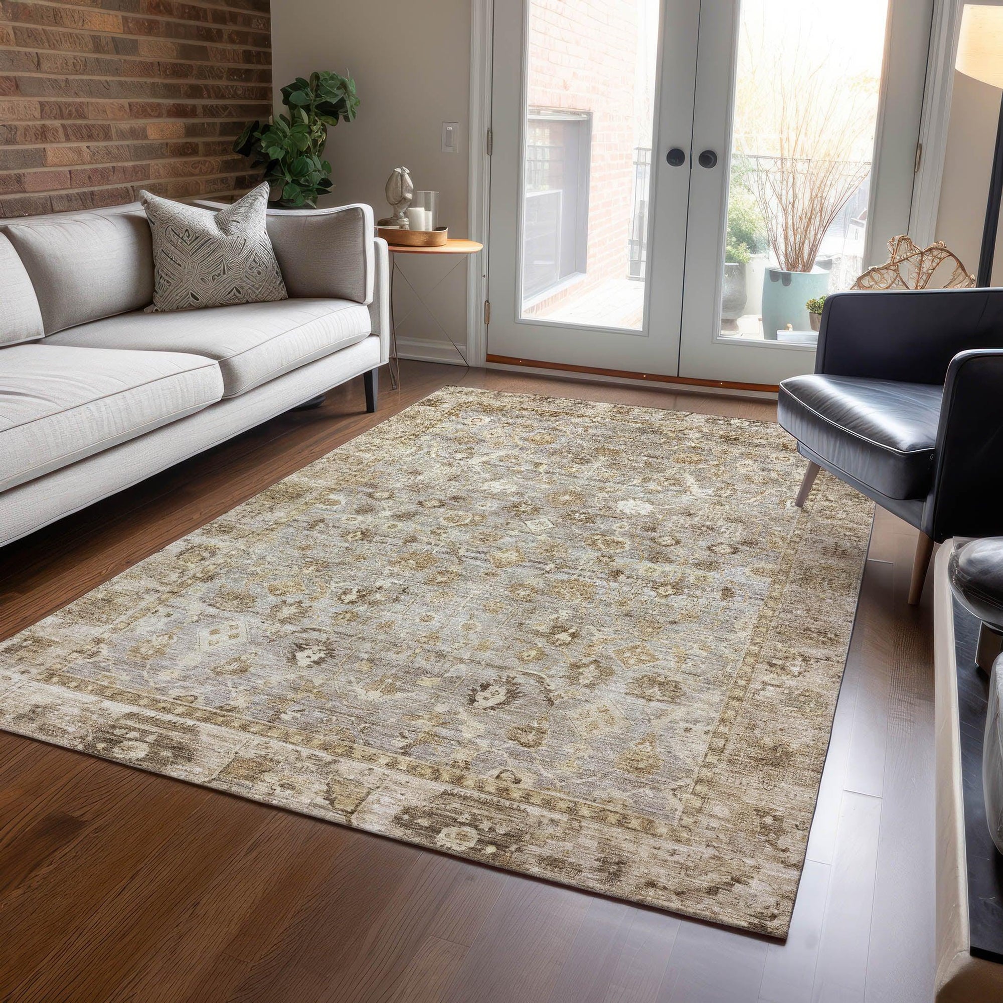Addison Rugs Laeel Brown Washable Indoor-Outdoor Rug
