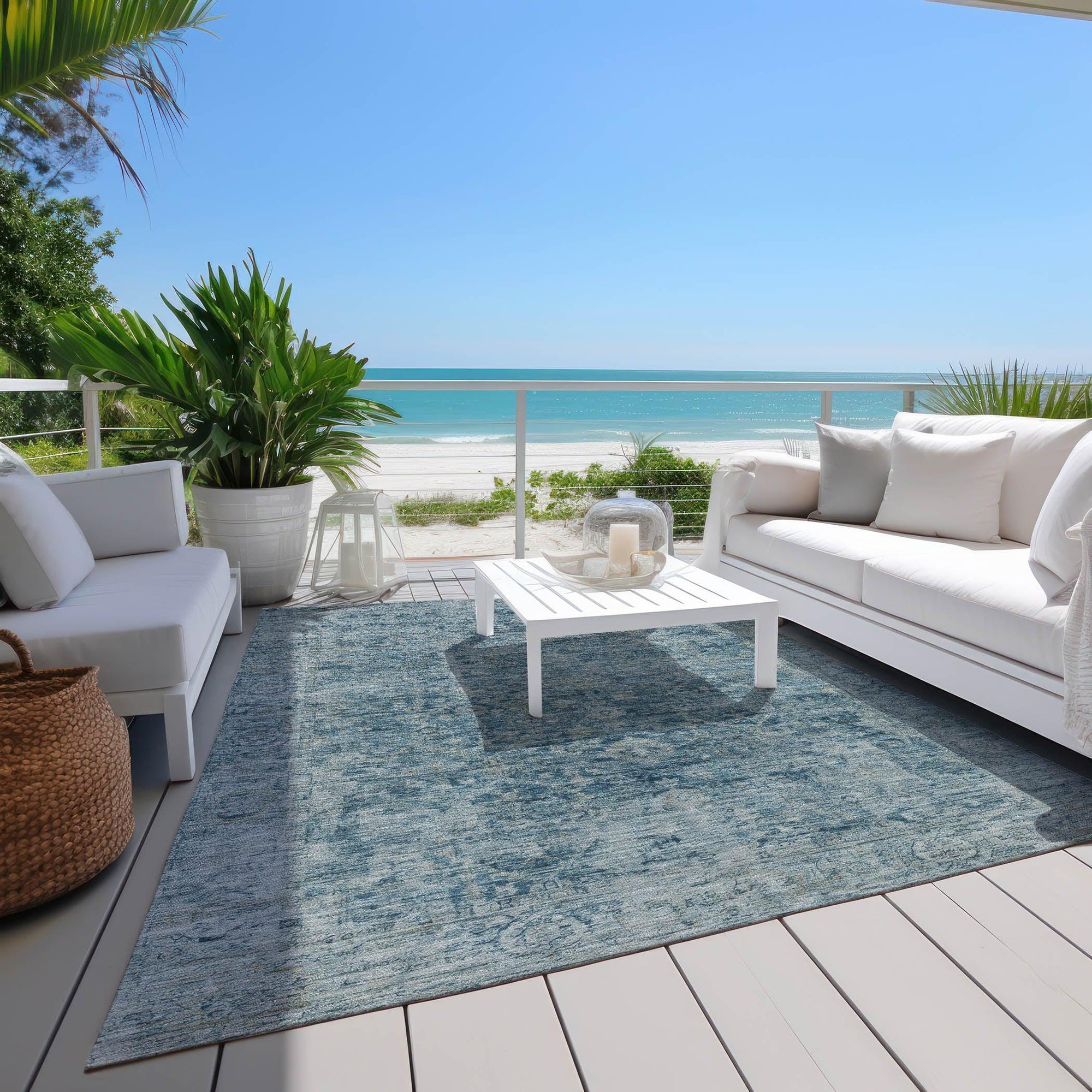 Addison Rugs Laeon Blue Washable Indoor-Outdoor Rug