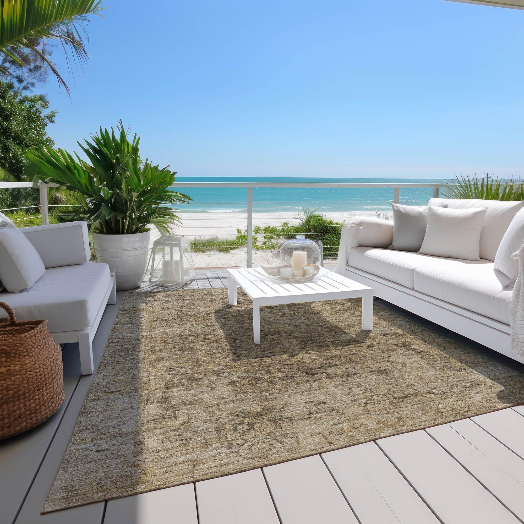 Addison Rugs Laeon Brown Washable Indoor-Outdoor Rug