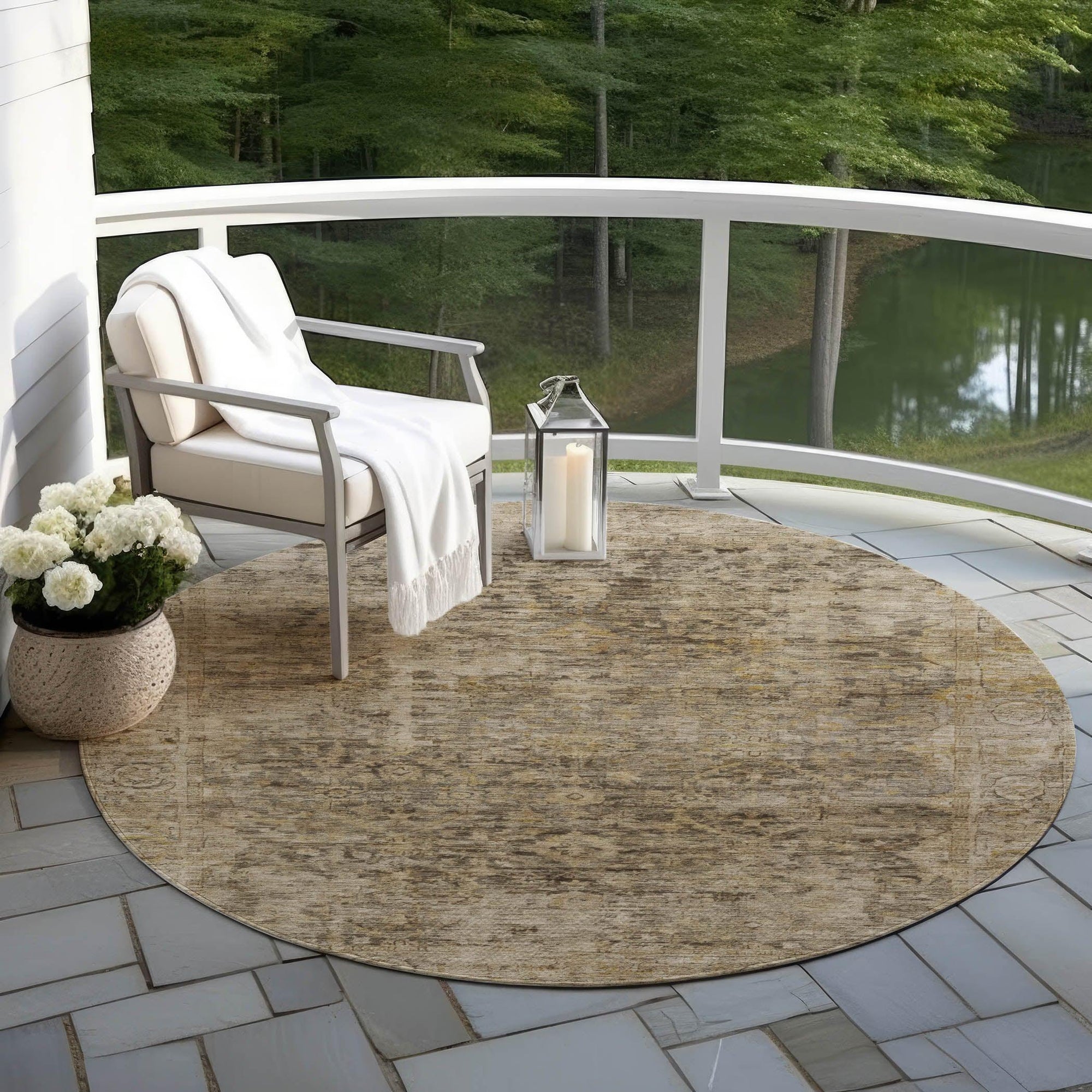 Addison Rugs Laeon Brown Washable Indoor-Outdoor Rug