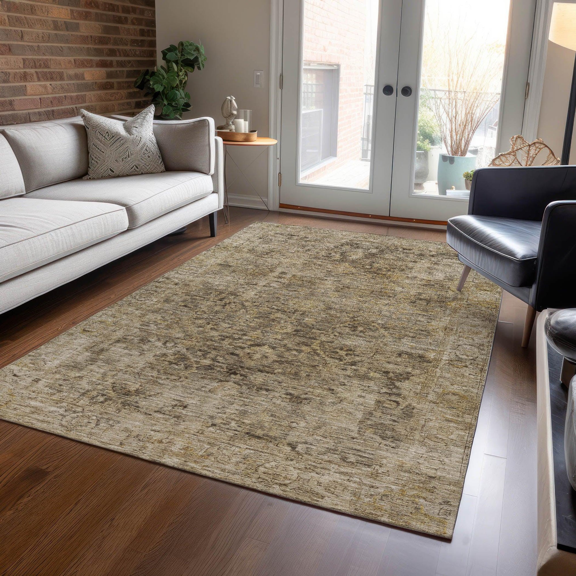 Addison Rugs Laeon Brown Washable Indoor-Outdoor Rug