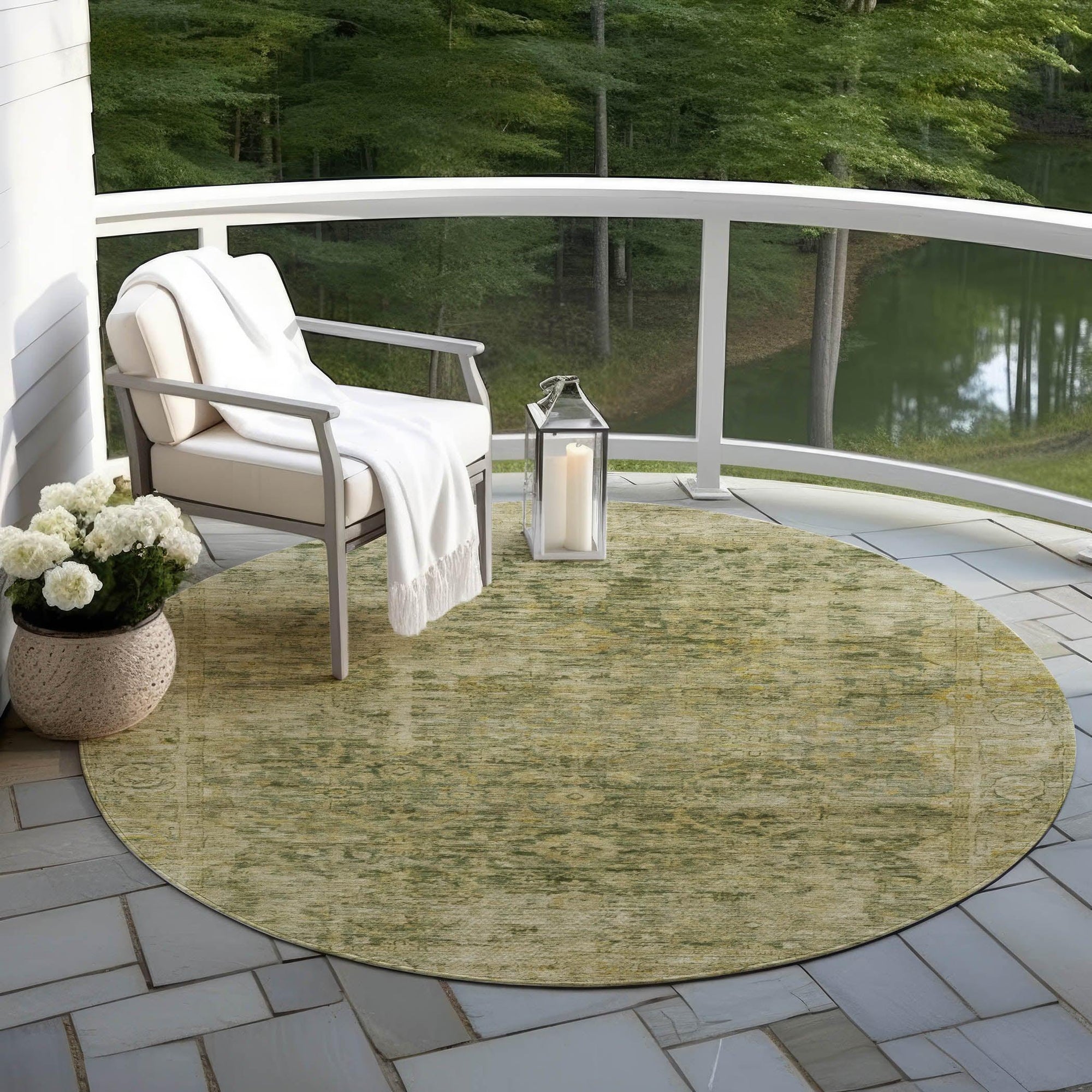 Addison Rugs Laeon Green Washable Indoor-Outdoor Rug