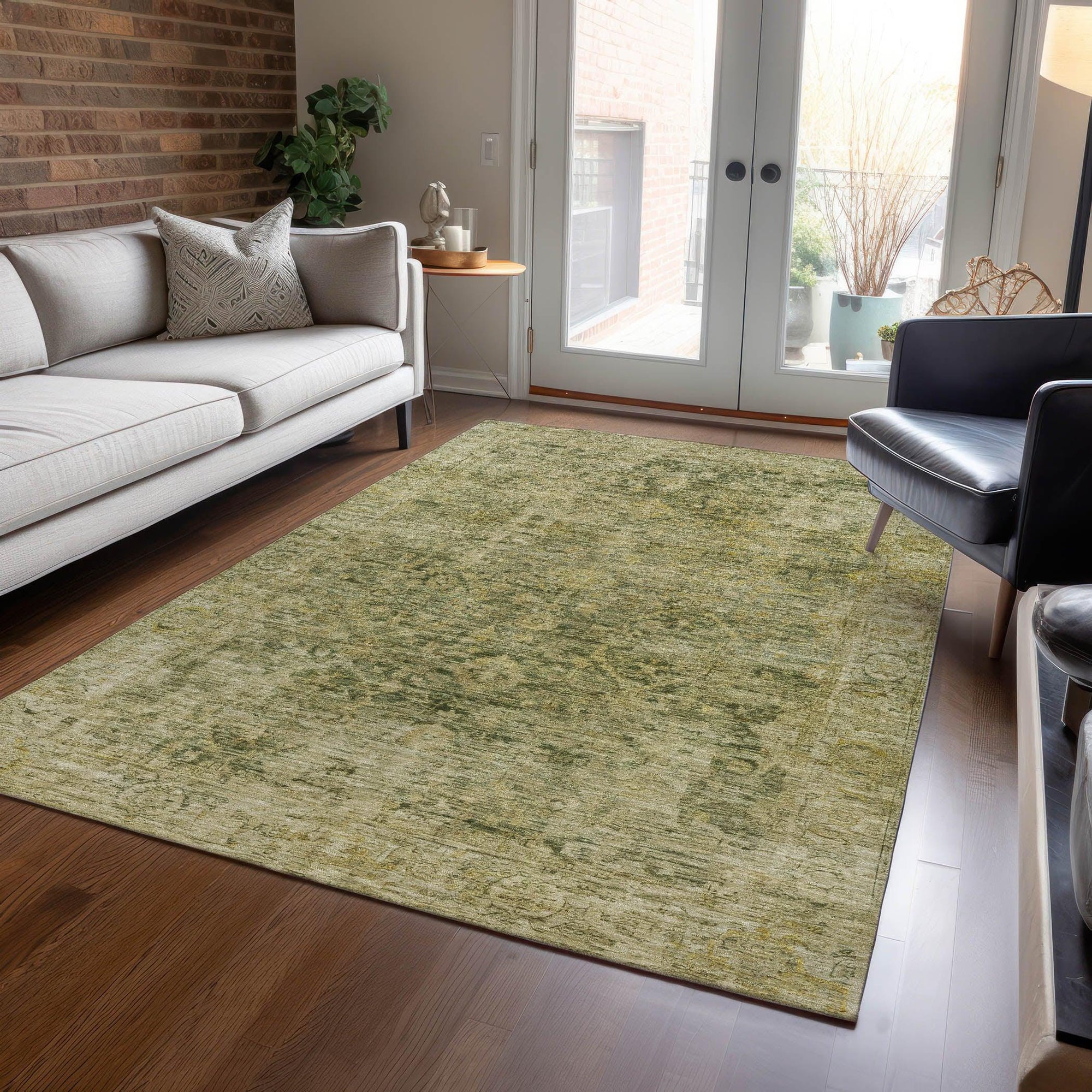 Addison Rugs Laeon Green Washable Indoor-Outdoor Rug