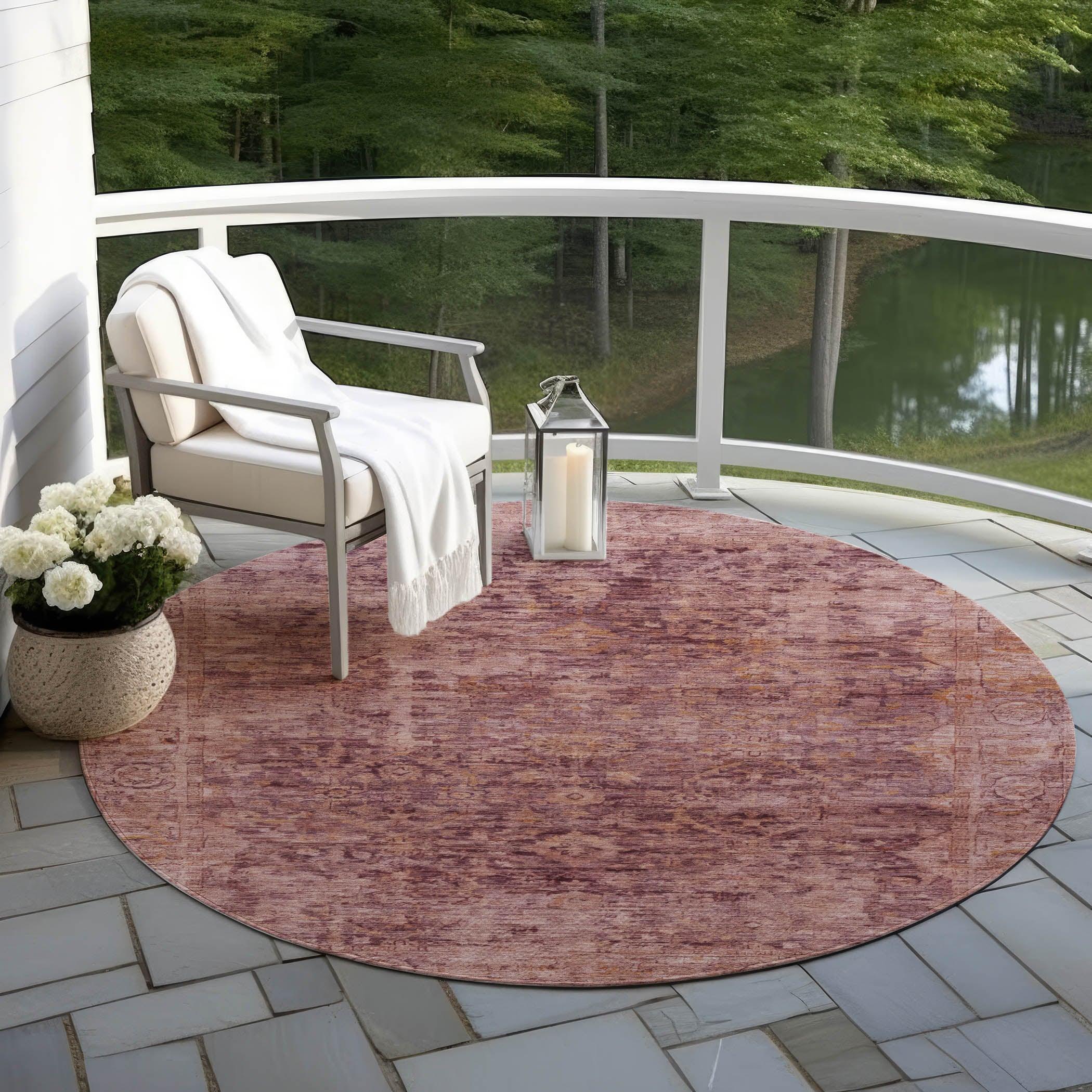 Laeon Red Washable Indoor-Outdoor Rug