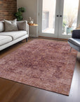 Laeon Red Washable Indoor-Outdoor Rug