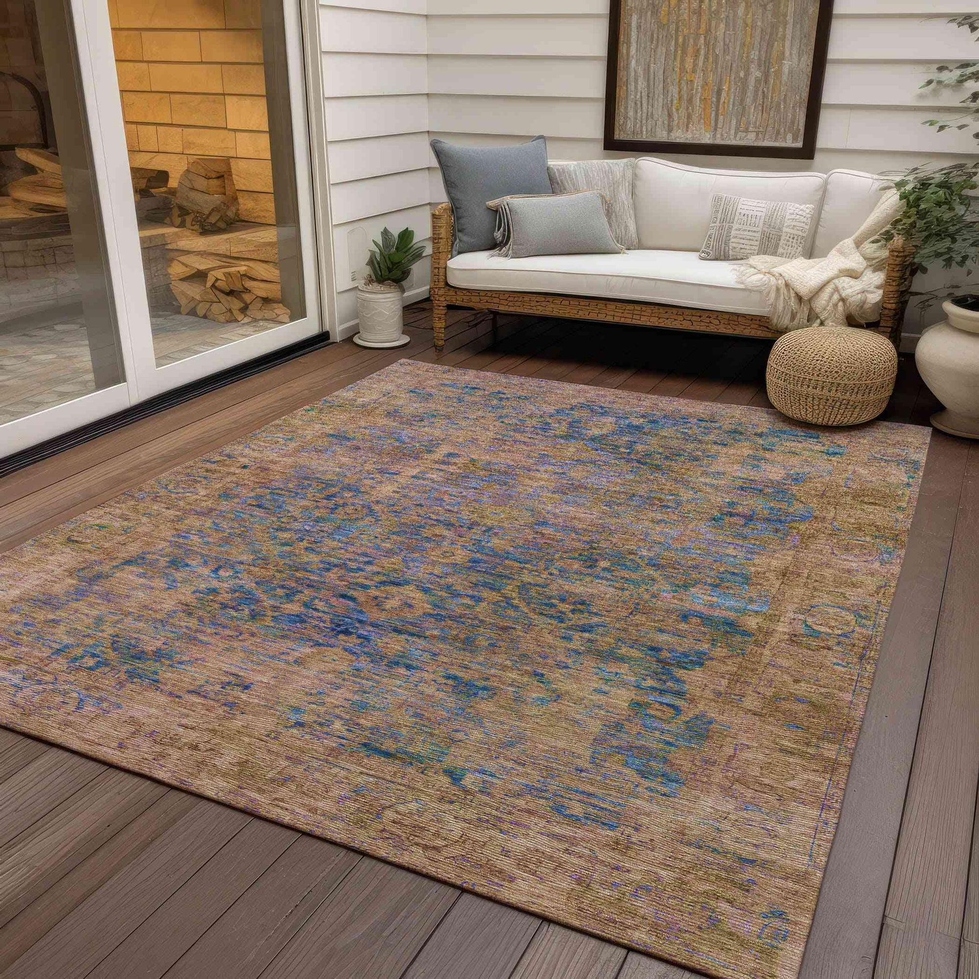 Addison Rugs Laeon Navy Washable Indoor-Outdoor Rug