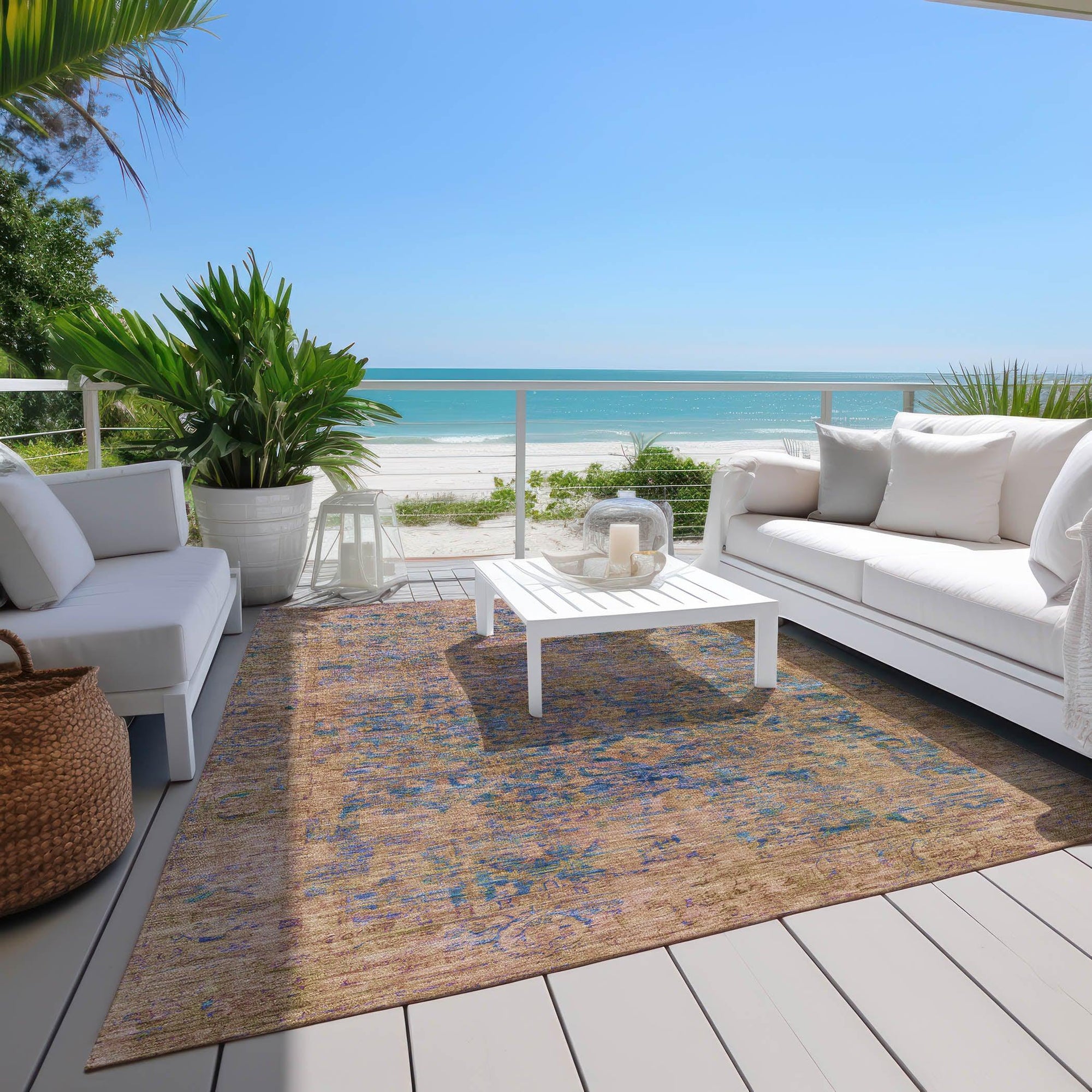 Addison Rugs Laeon Navy Washable Indoor-Outdoor Rug