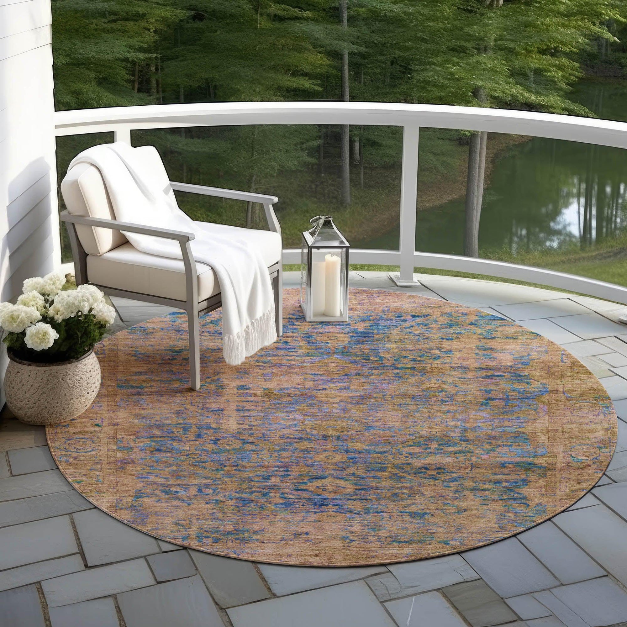 Addison Rugs Laeon Navy Washable Indoor-Outdoor Rug