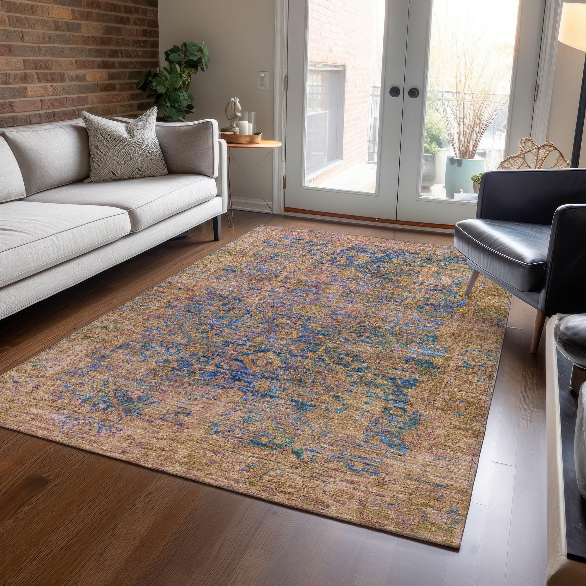 Addison Rugs Laeon Navy Washable Indoor-Outdoor Rug