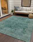 Addison Rugs Laeon Teal Washable Indoor-Outdoor Rug