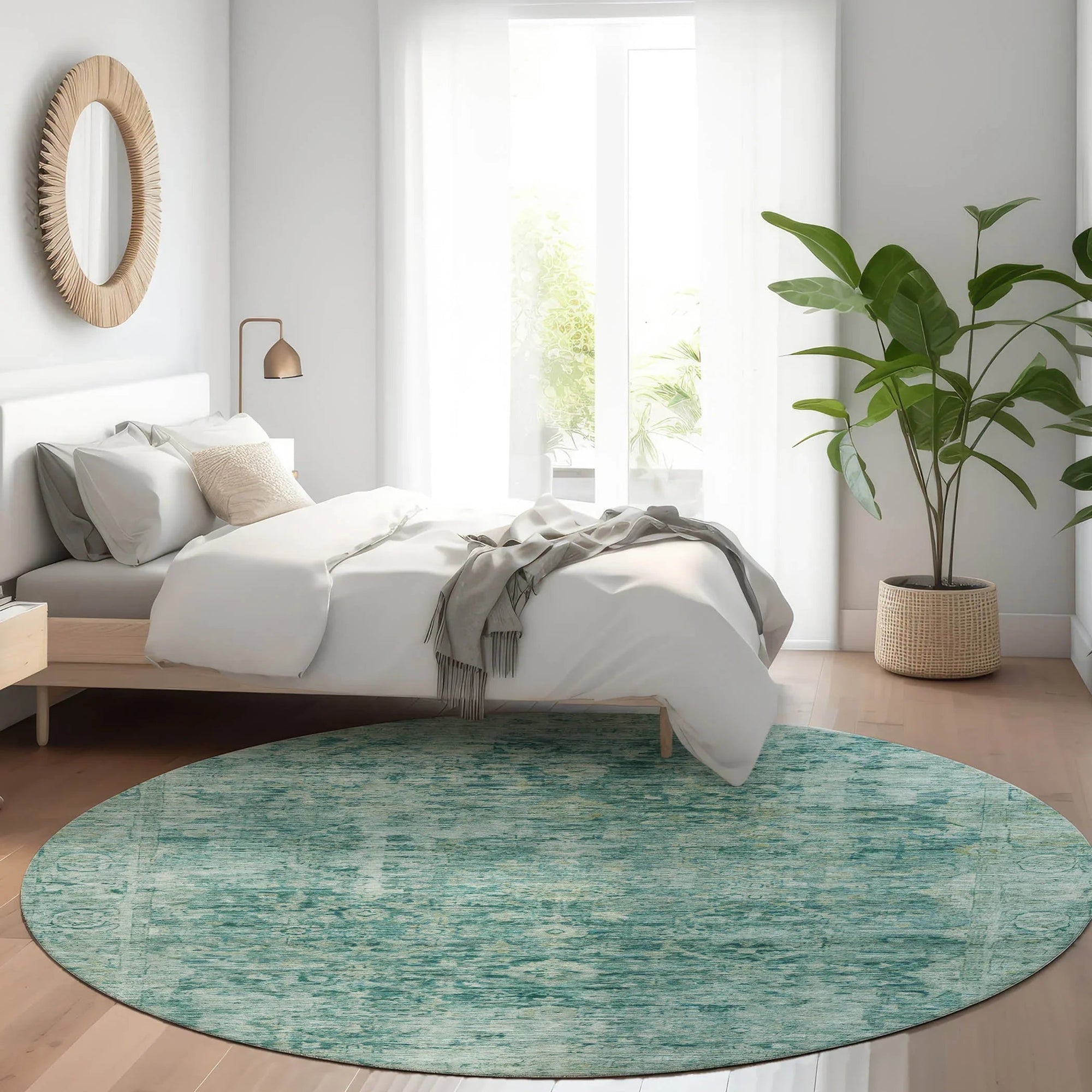 Addison Rugs Laeon Teal Washable Indoor-Outdoor Rug