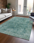 Addison Rugs Laeon Teal Washable Indoor-Outdoor Rug