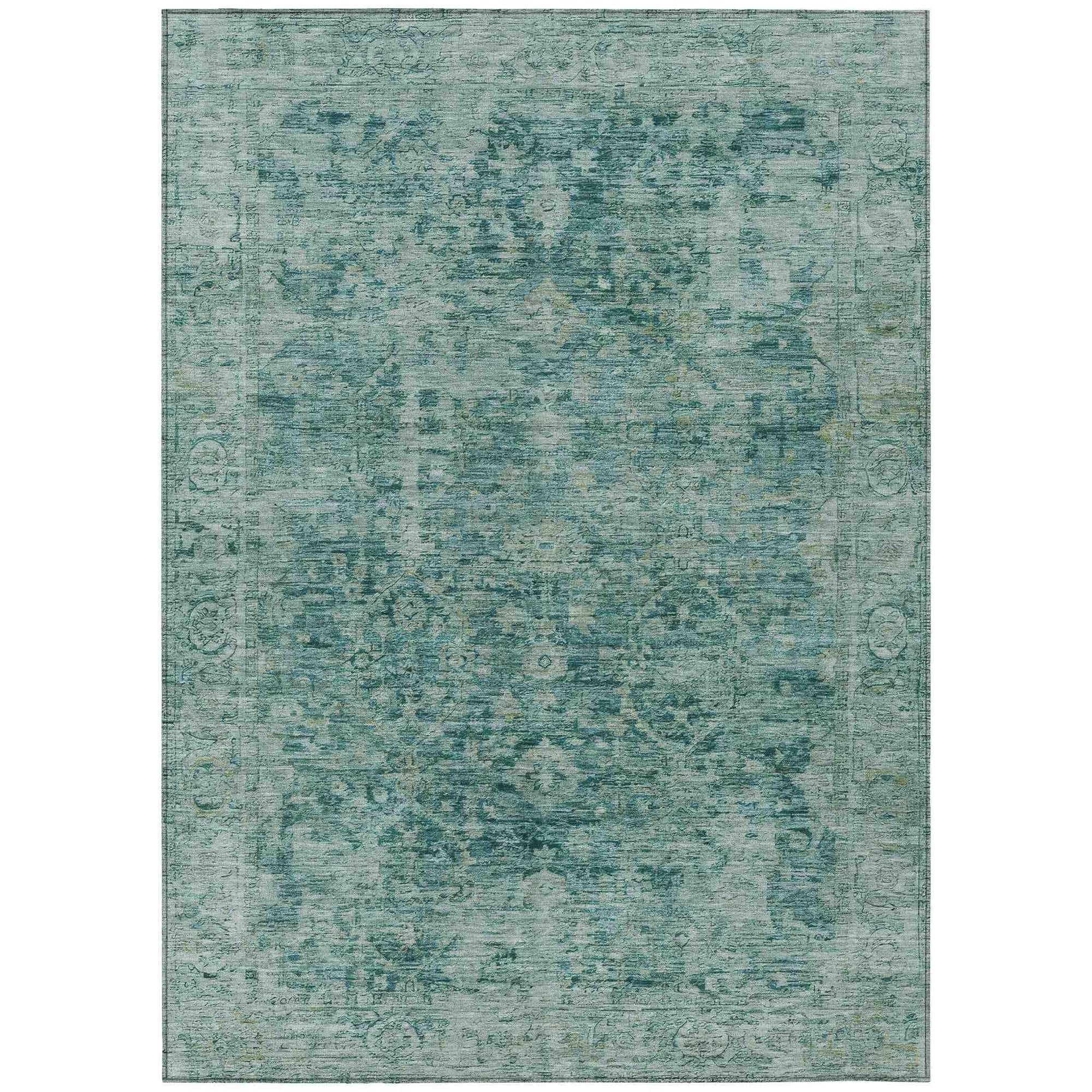 Addison Rugs Laeon Teal Washable Indoor-Outdoor Rug