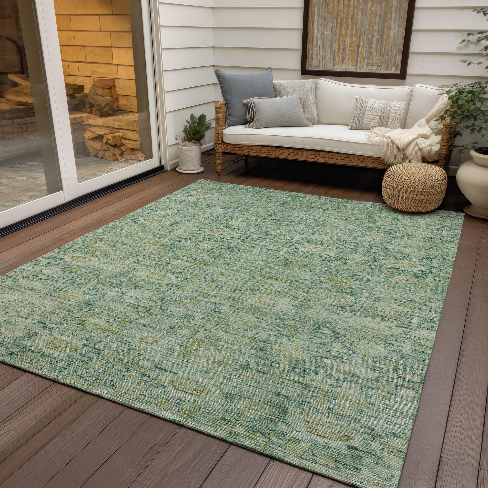 Addison Rugs Laeora Green Washable Indoor-Outdoor Rug