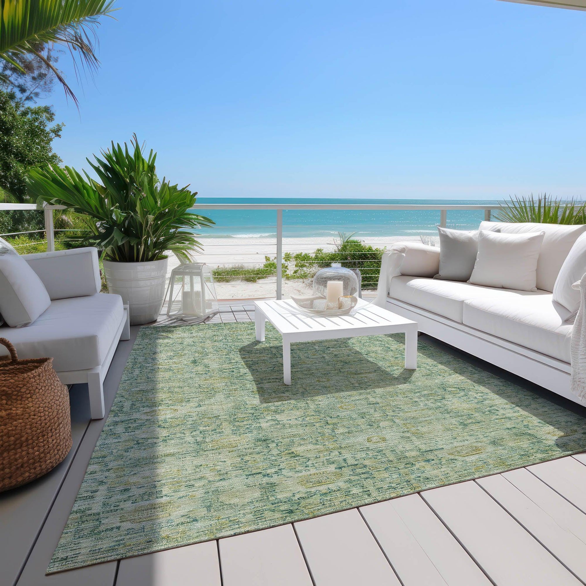 Addison Rugs Laeora Green Washable Indoor-Outdoor Rug