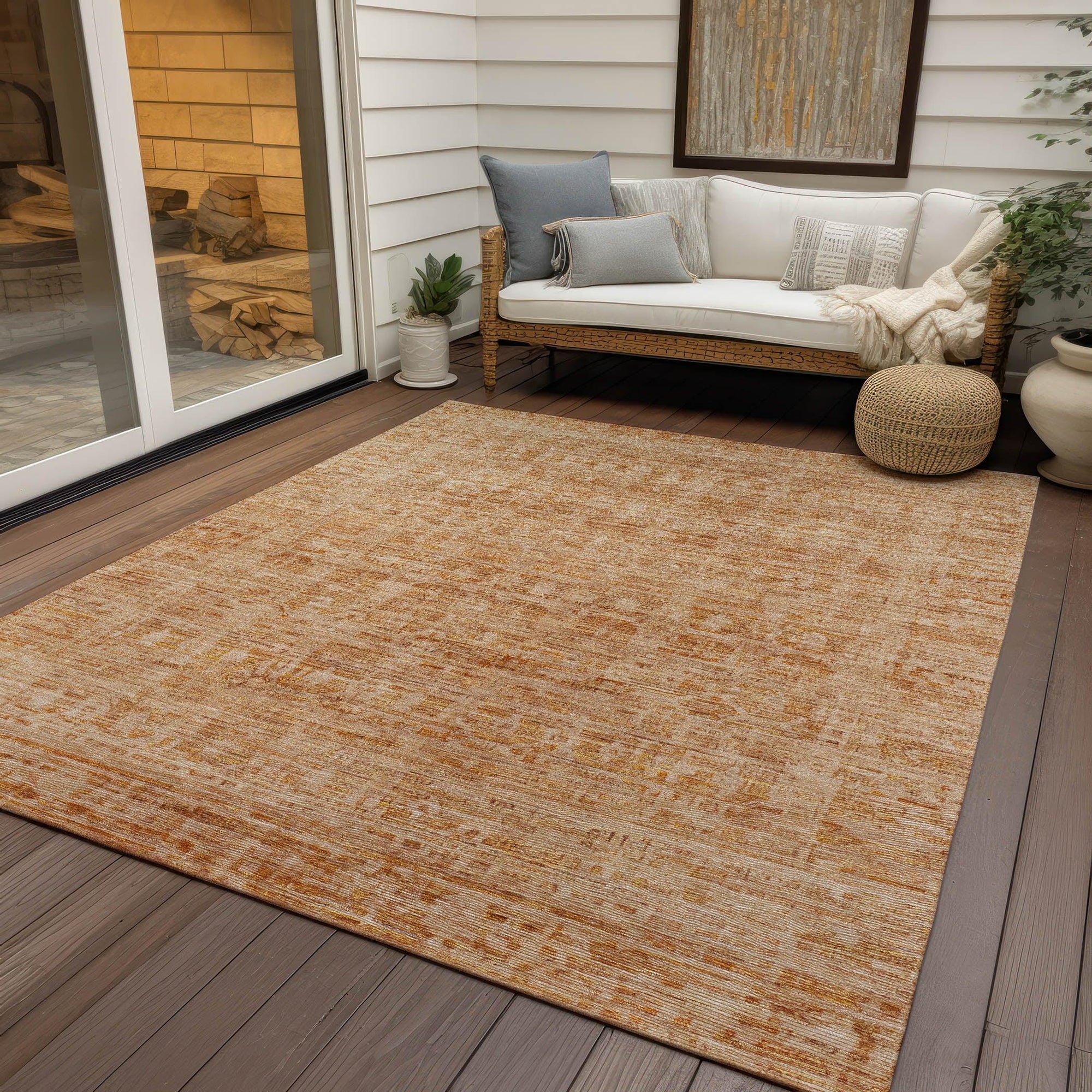 Addison Rugs Laeora Orange Washable Indoor-Outdoor Rug