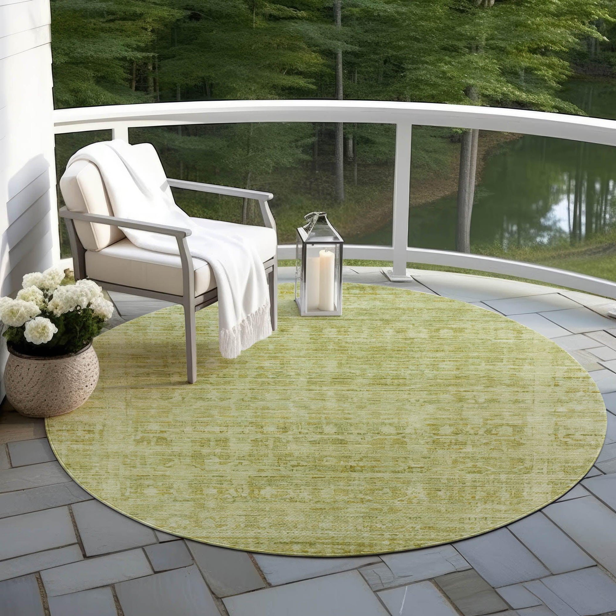 Addison Rugs Laeoril Green Washable Indoor-Outdoor Rug
