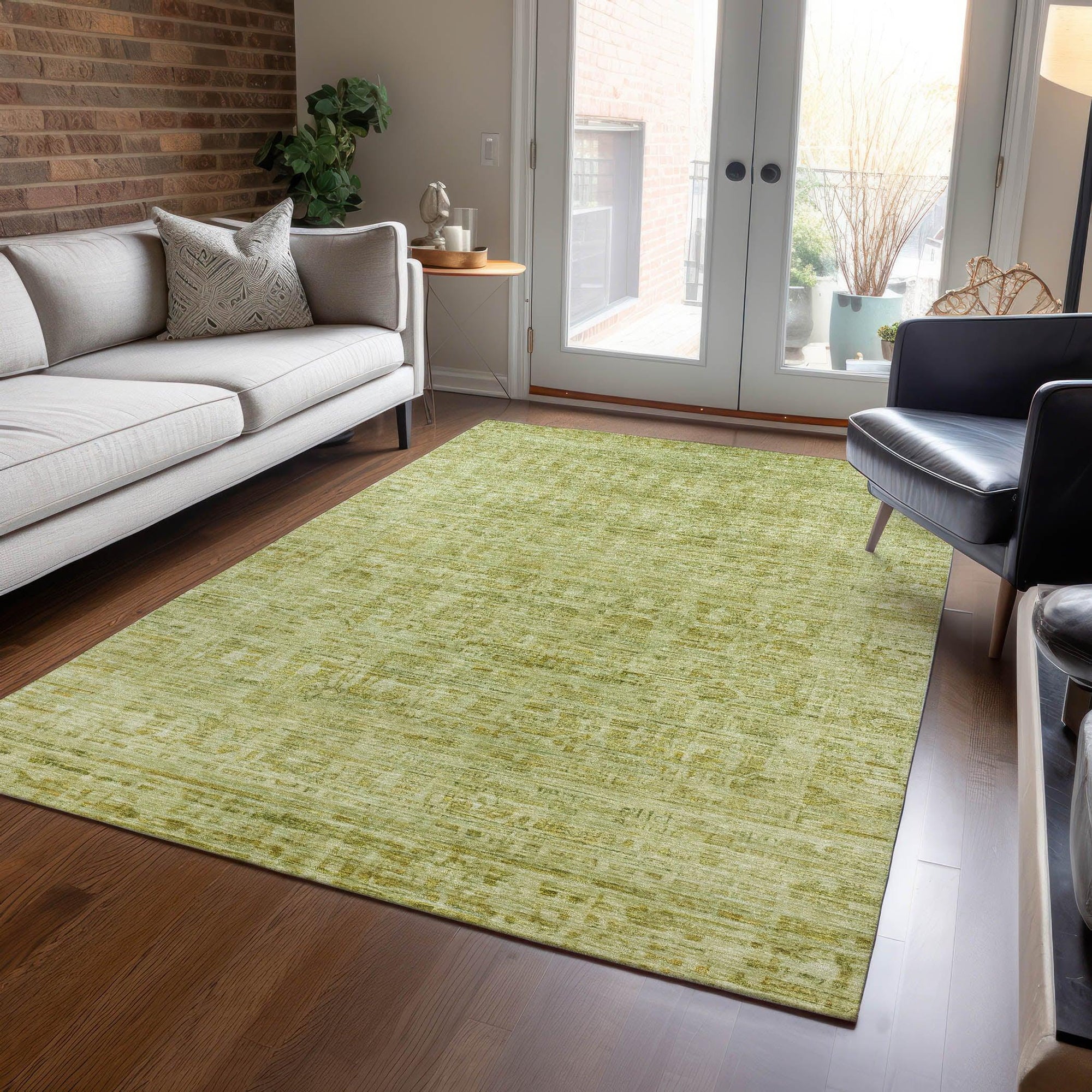Addison Rugs Laeoril Green Washable Indoor-Outdoor Rug