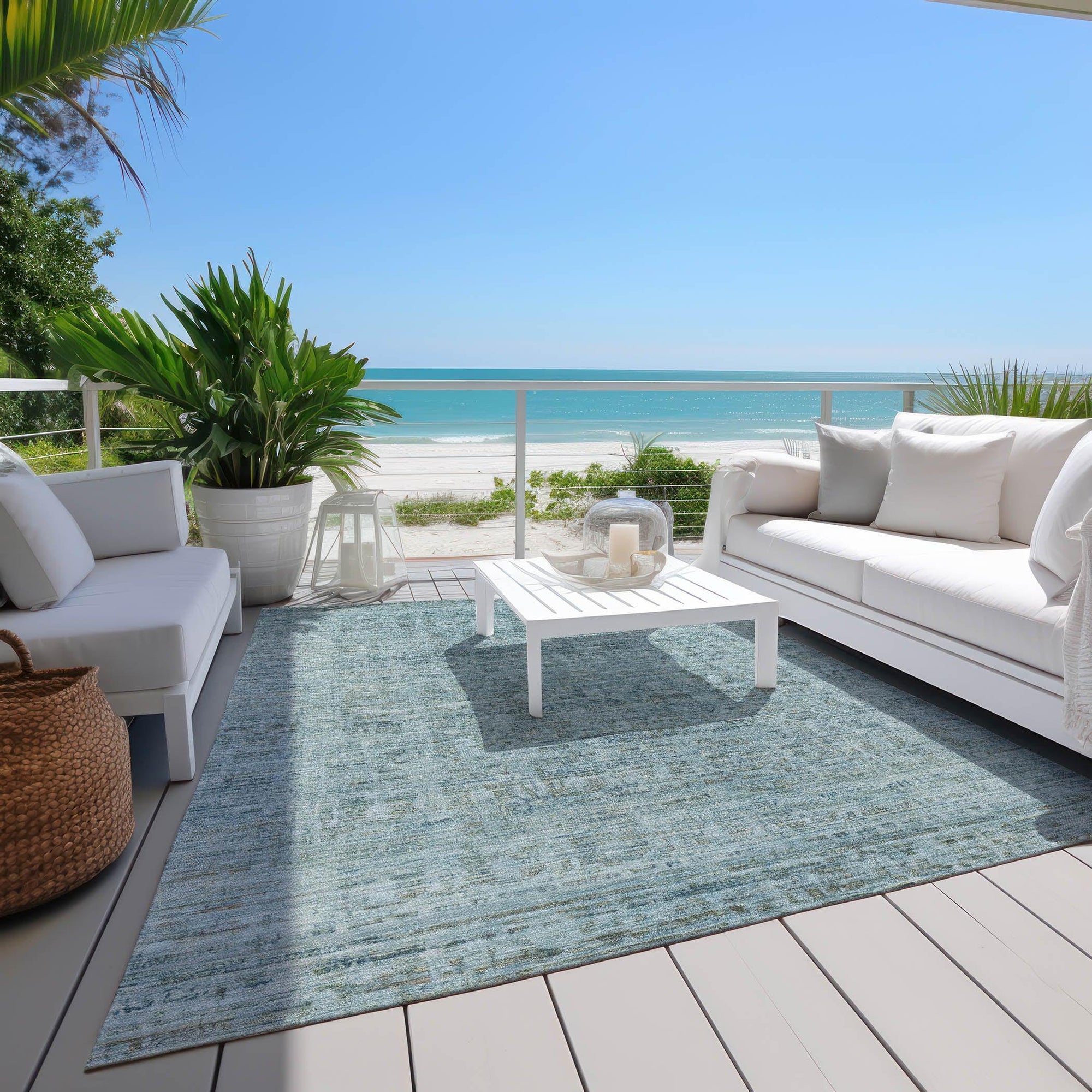 Addison Rugs Laeoril Blue Washable Indoor-Outdoor Rug