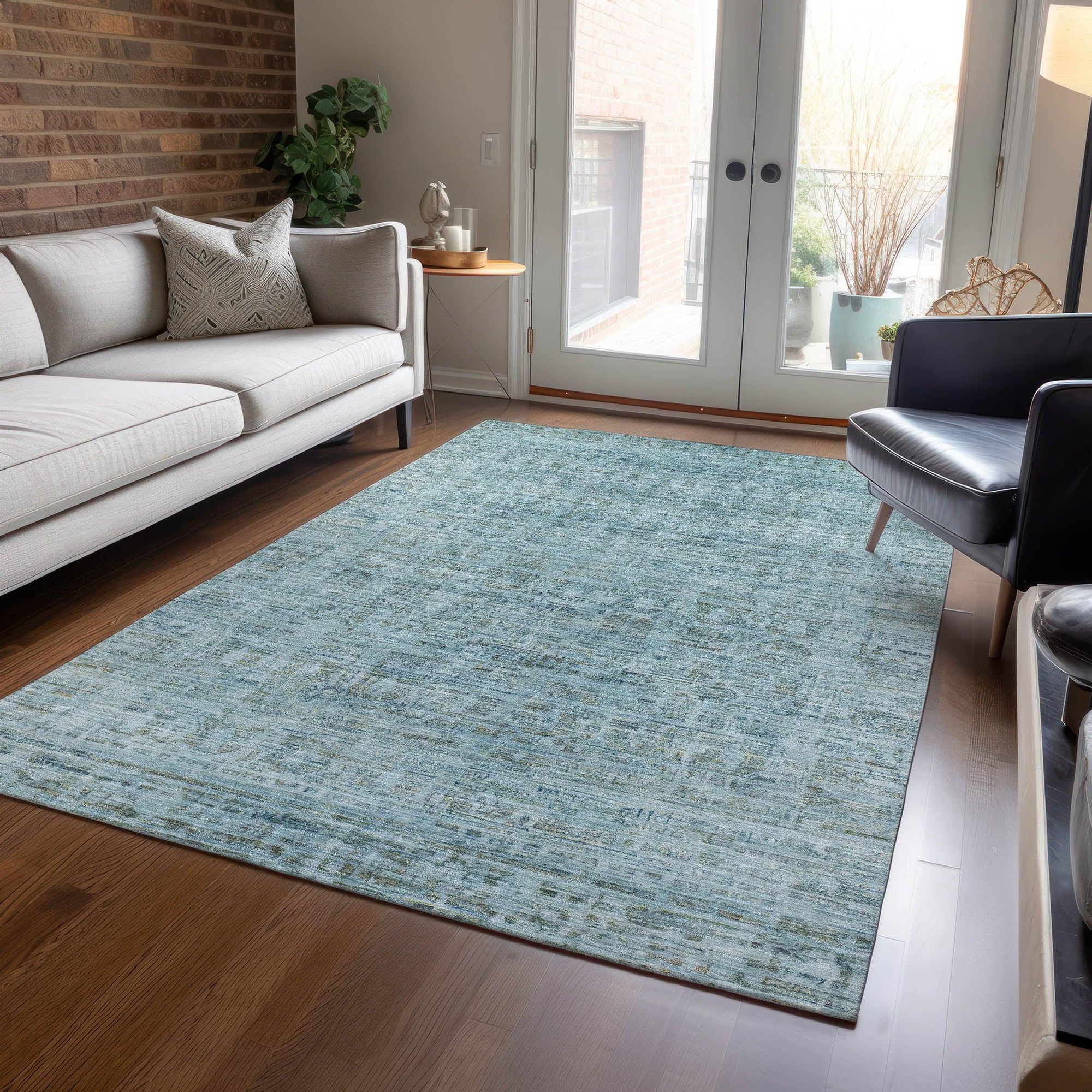 Addison Rugs Laeoril Blue Washable Indoor-Outdoor Rug