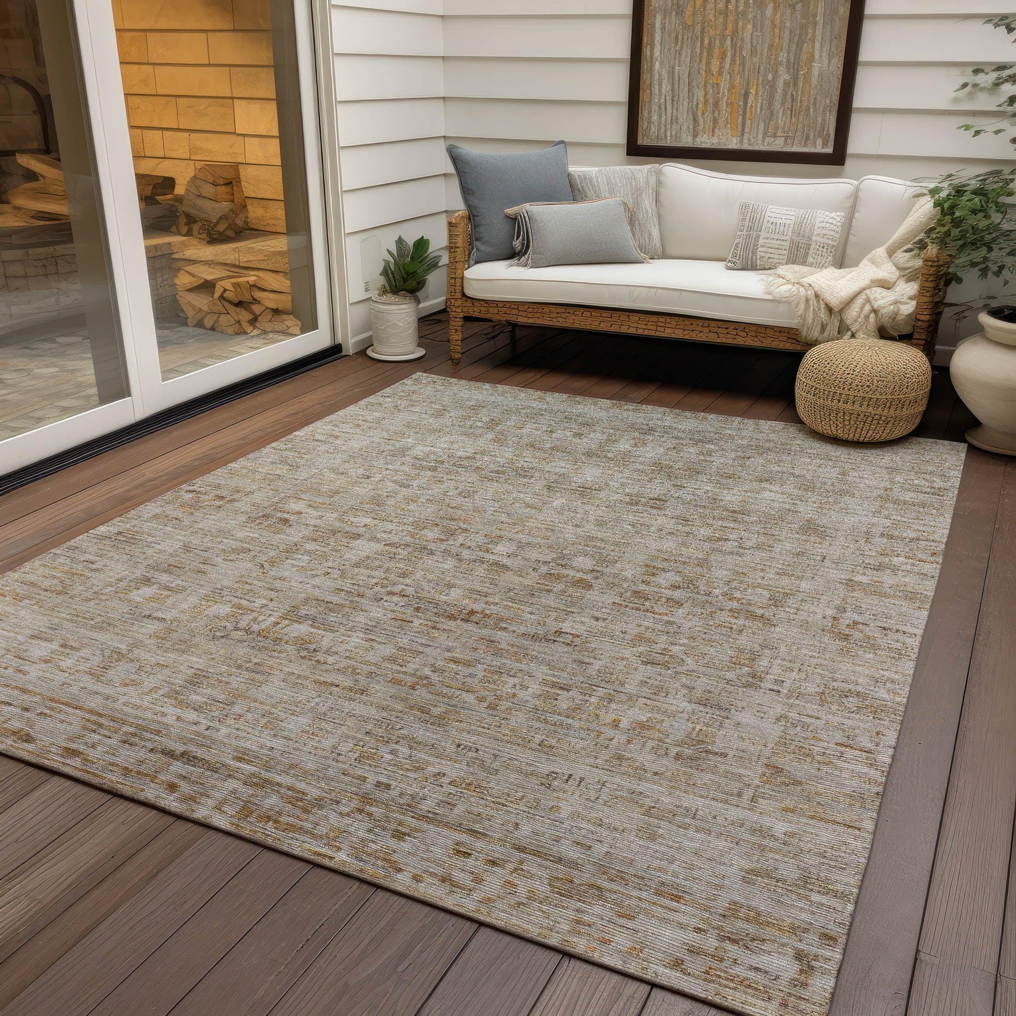 Addison Rugs Laeoril Brown Washable Indoor-Outdoor Rug