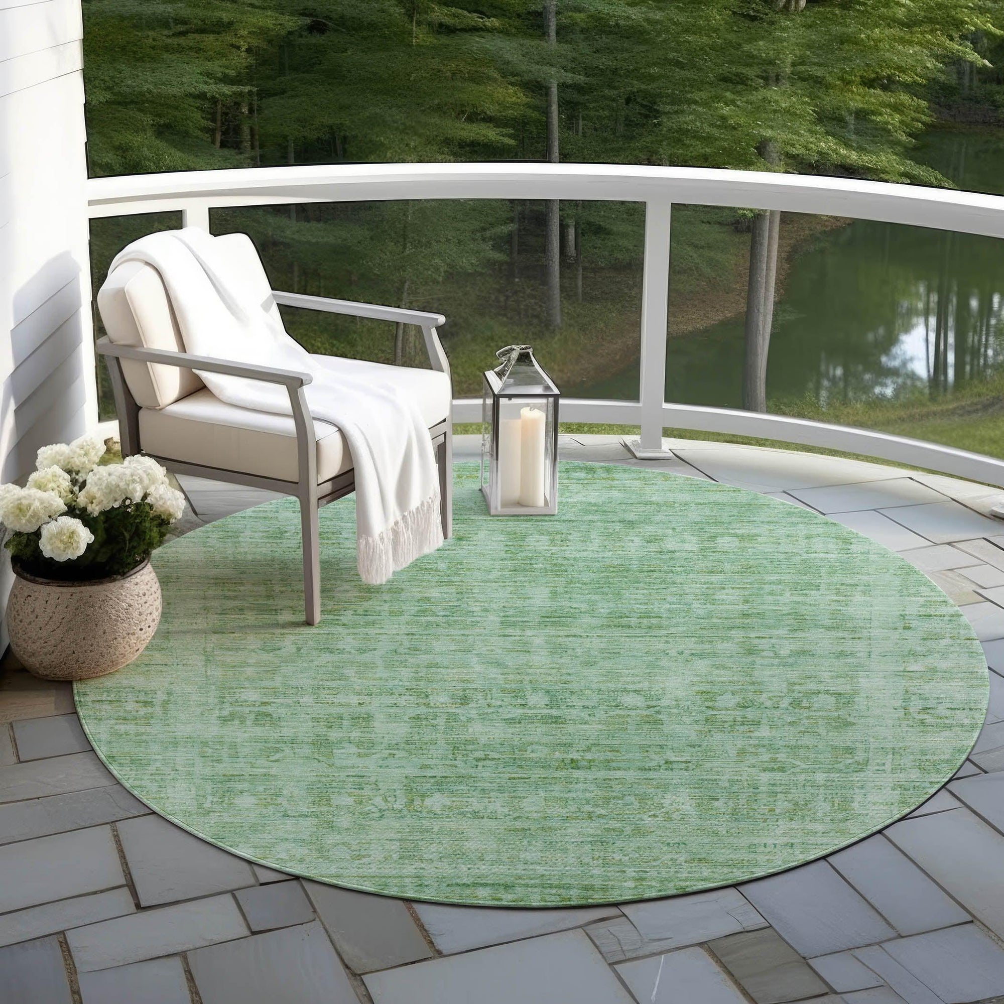 Addison Rugs Laeoril Teal Washable Indoor-Outdoor Rug