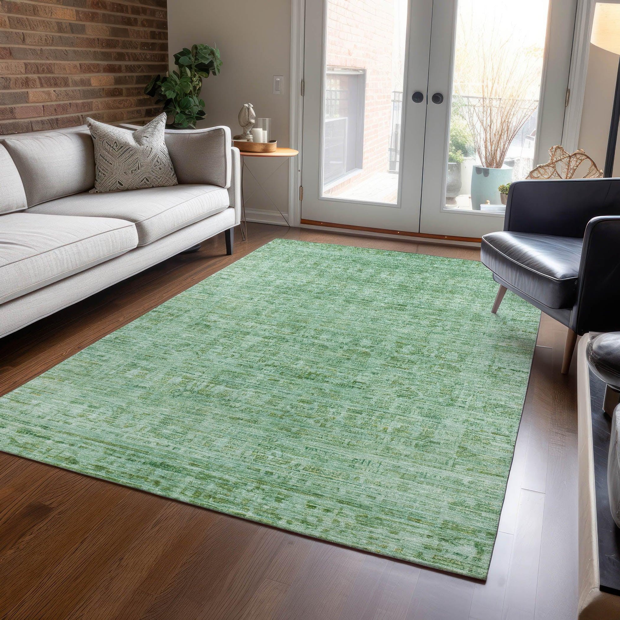 Addison Rugs Laeoril Teal Washable Indoor-Outdoor Rug
