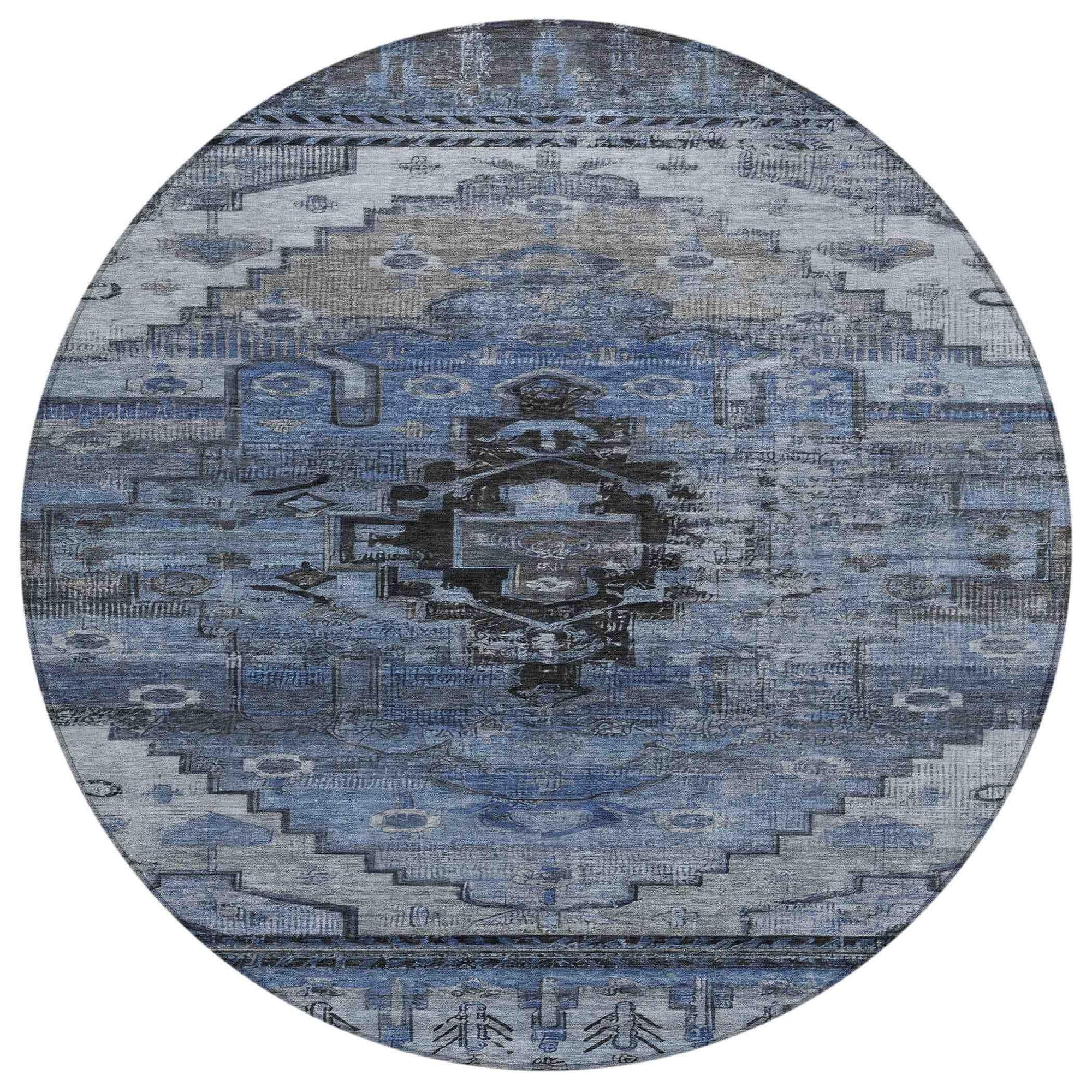 Addison Rugs Maeain Blue Washable Indoor-Outdoor Rug
