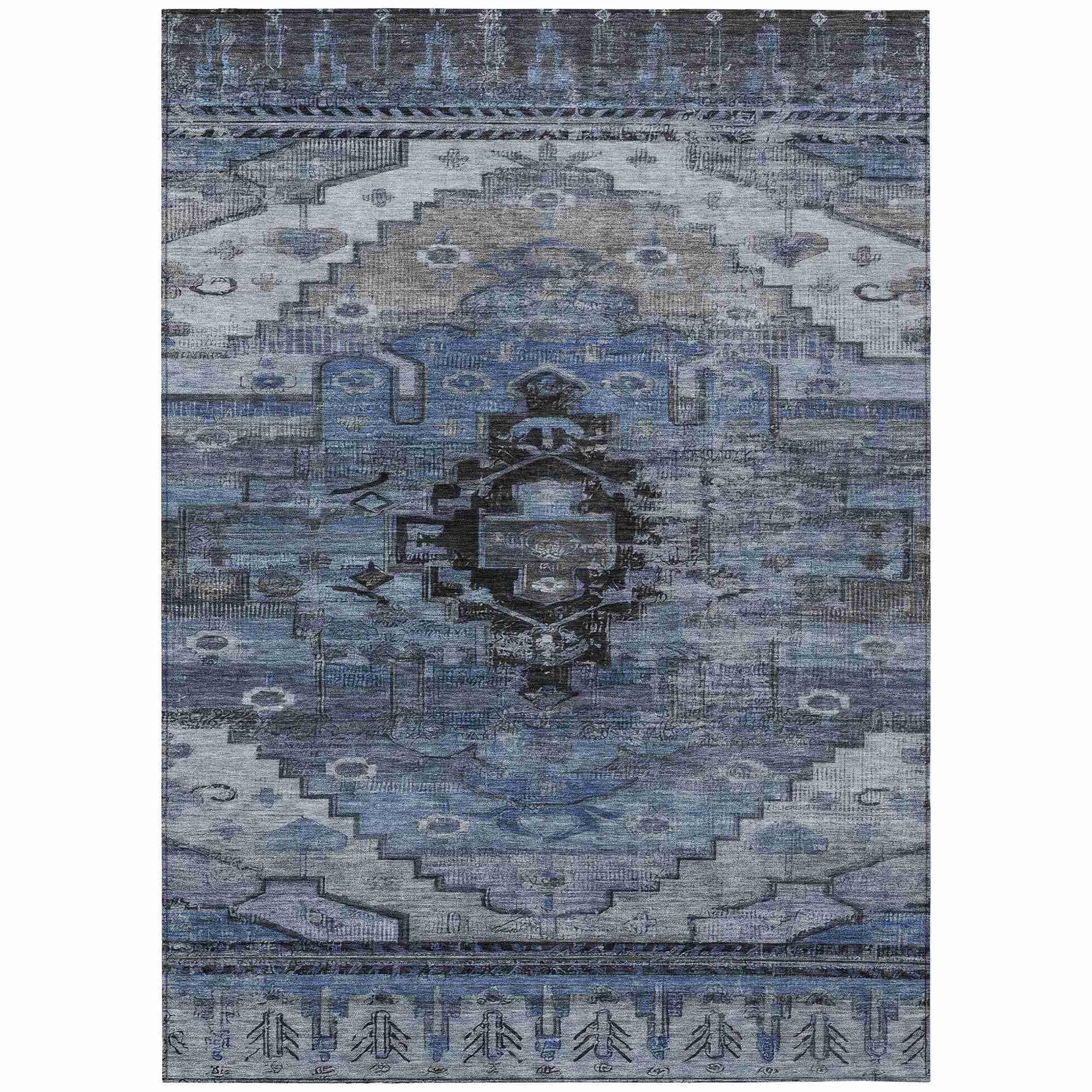 Addison Rugs Maeain Blue Washable Indoor-Outdoor Rug