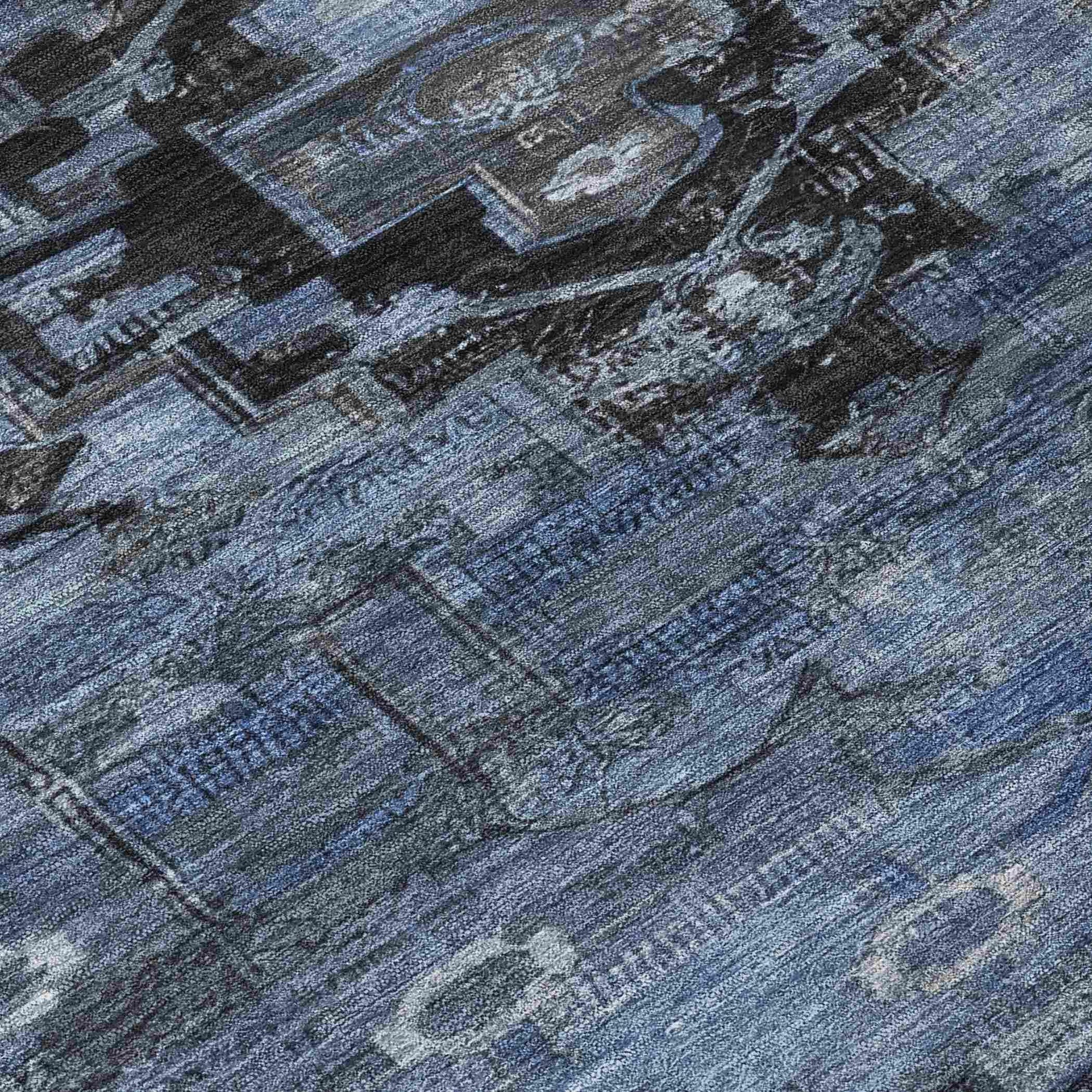 Addison Rugs Maeain Blue Washable Indoor-Outdoor Rug