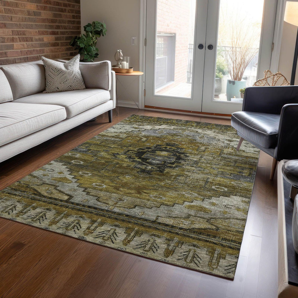 Addison Rugs Maeain Brown Washable Indoor-Outdoor Rug