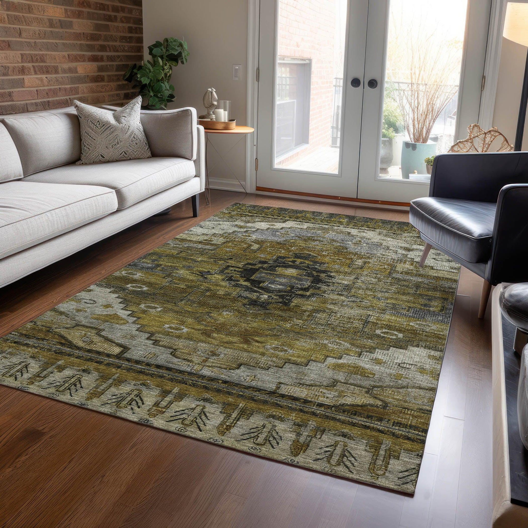 Addison Rugs Maeain Brown Washable Indoor-Outdoor Rug