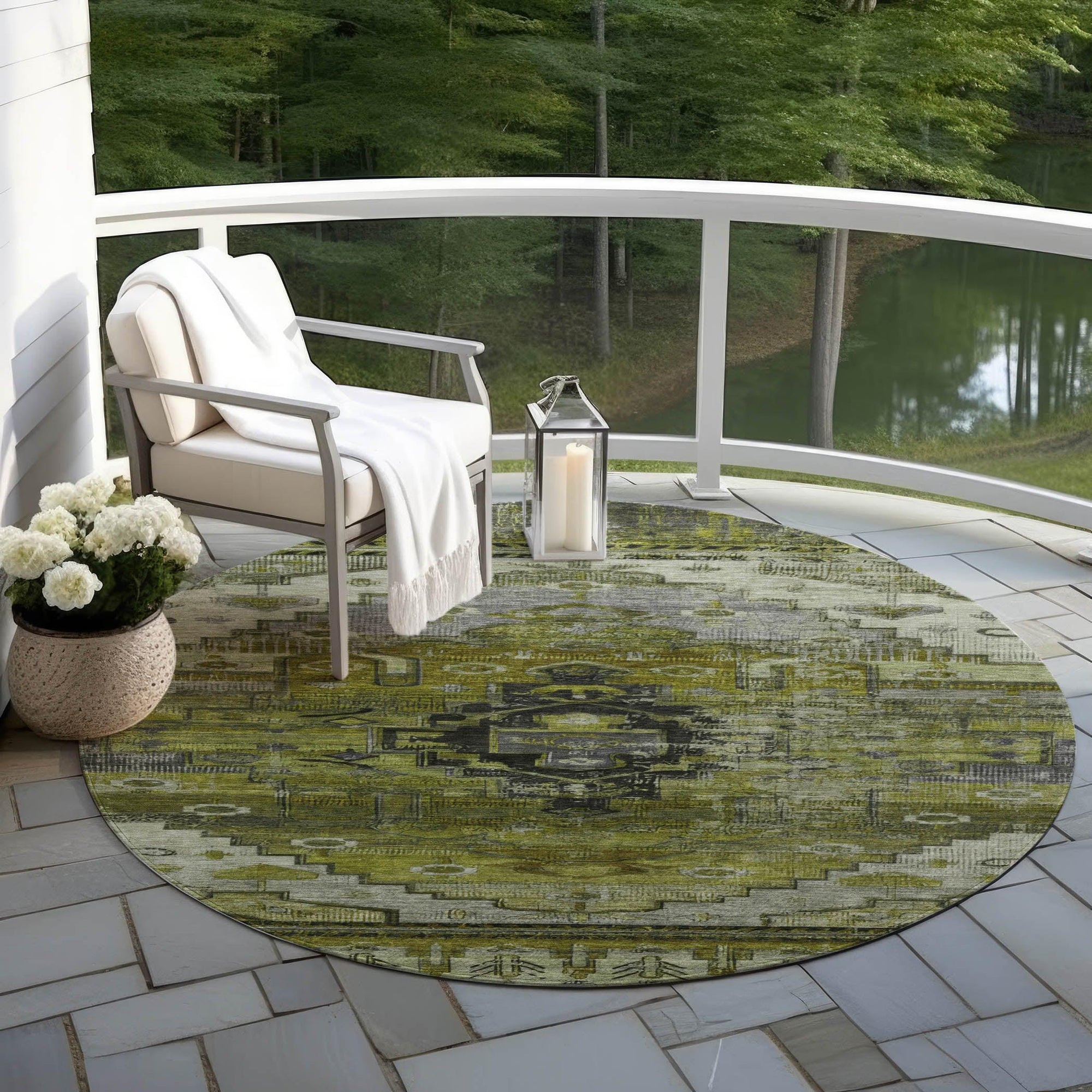 Addison Rugs Maeain Green Washable Indoor-Outdoor Rug