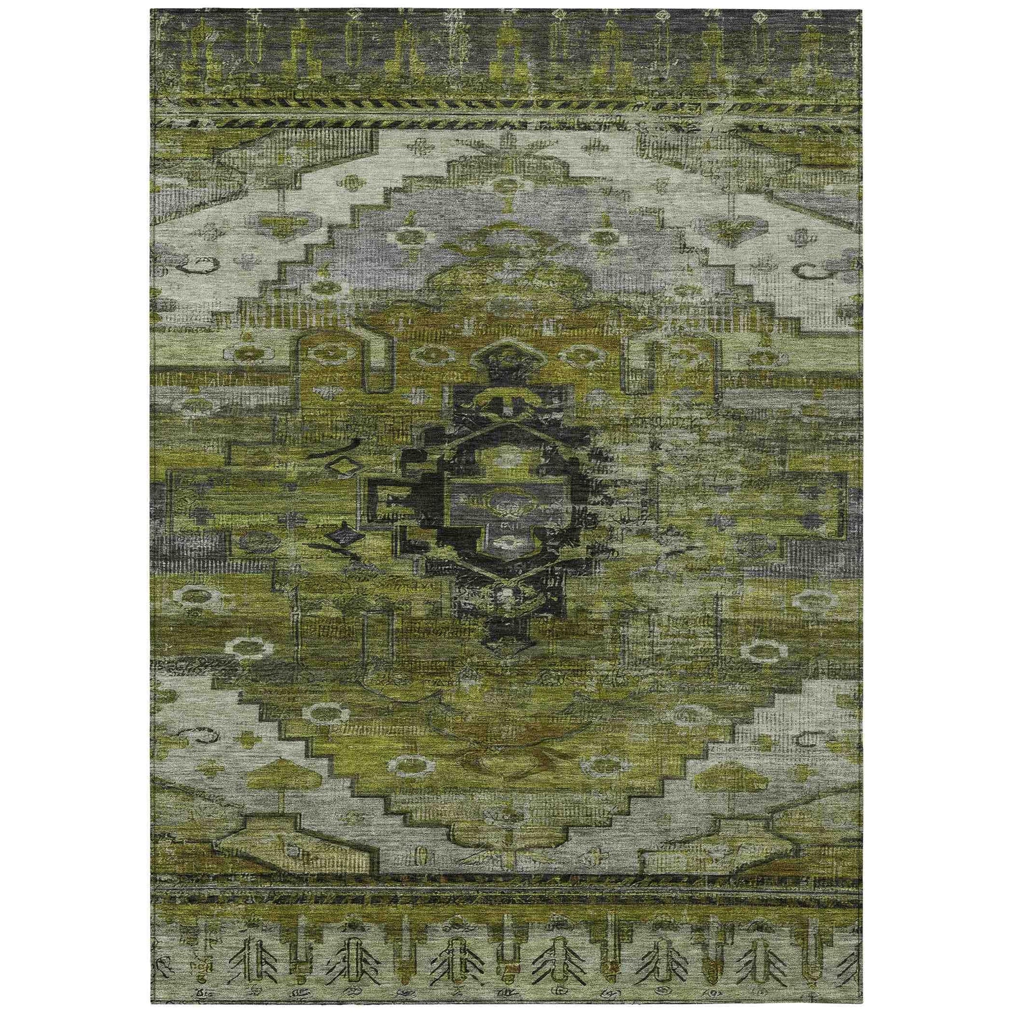 Addison Rugs Maeain Green Washable Indoor-Outdoor Rug