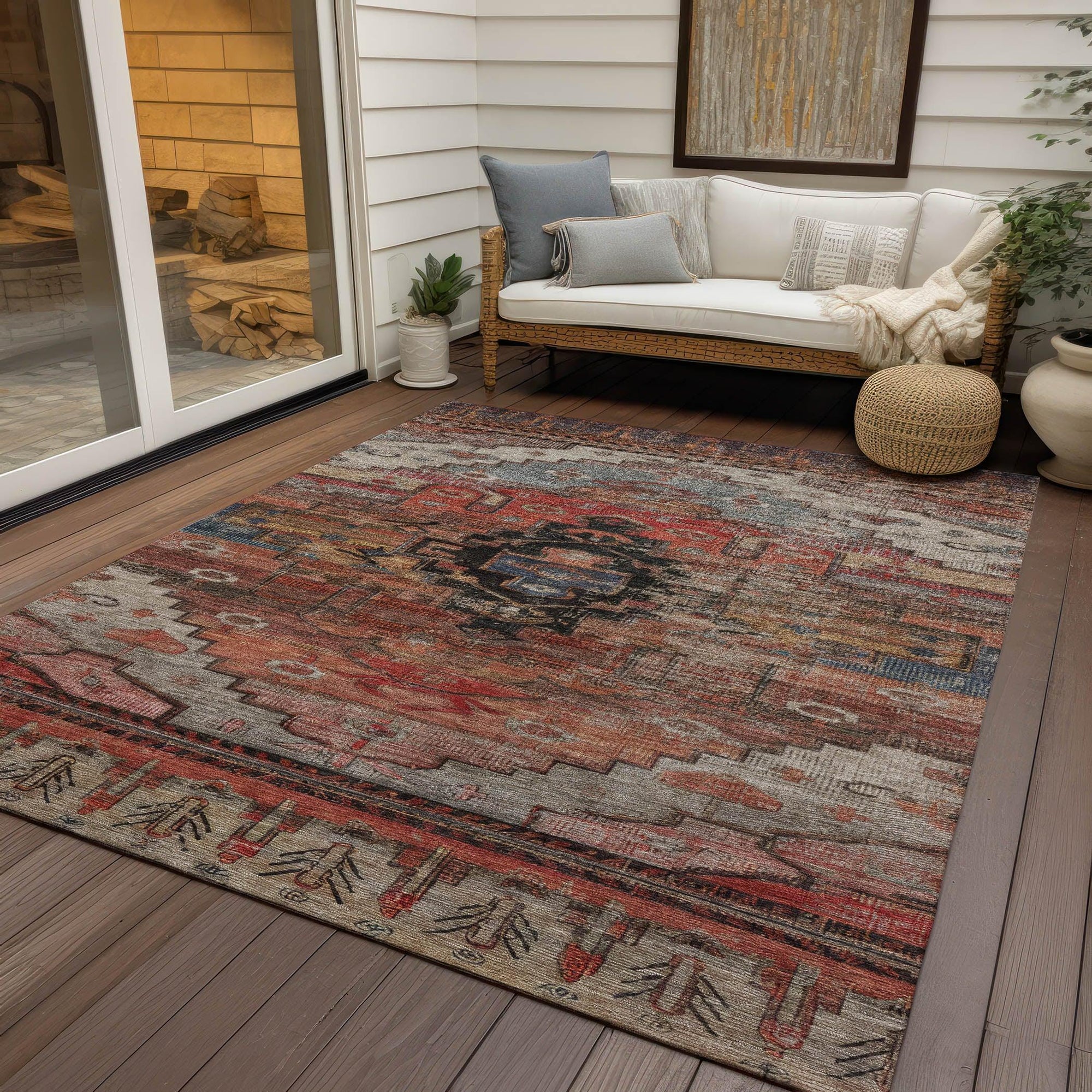 Addison Rugs Maeain Paprika Washable Indoor-Outdoor Rug
