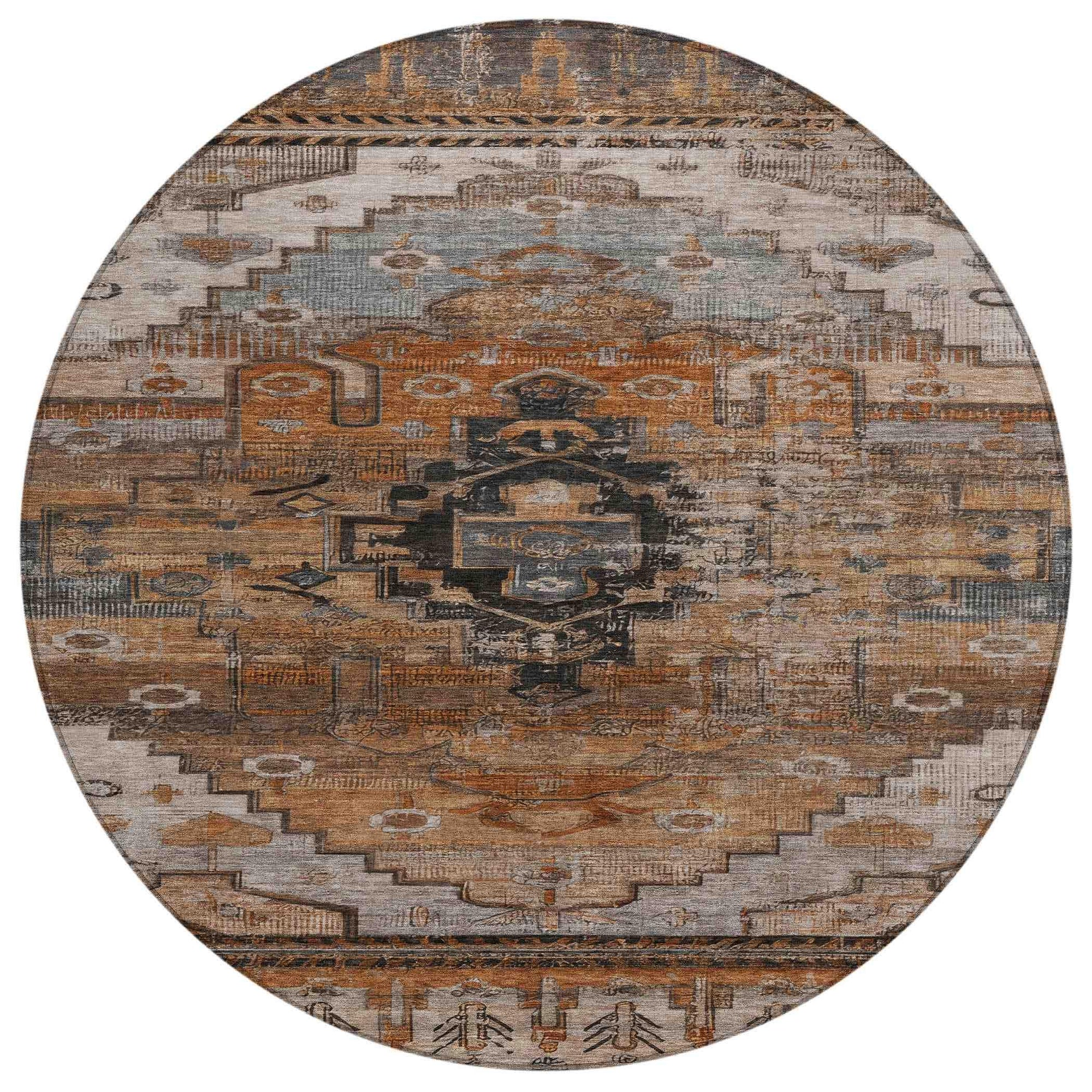 Addison Rugs Maeain Orange Washable Indoor-Outdoor Rug