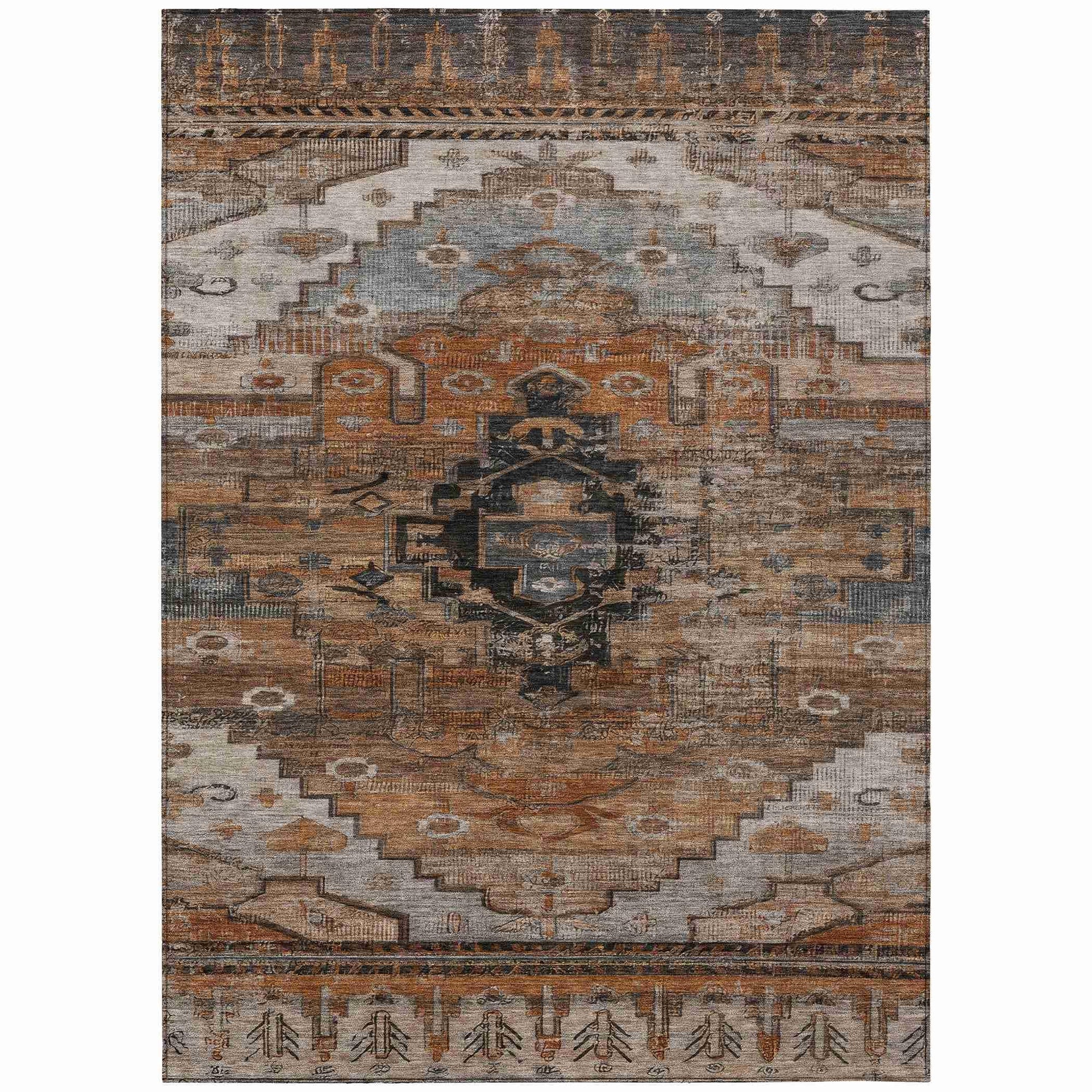 Addison Rugs Maeain Orange Washable Indoor-Outdoor Rug