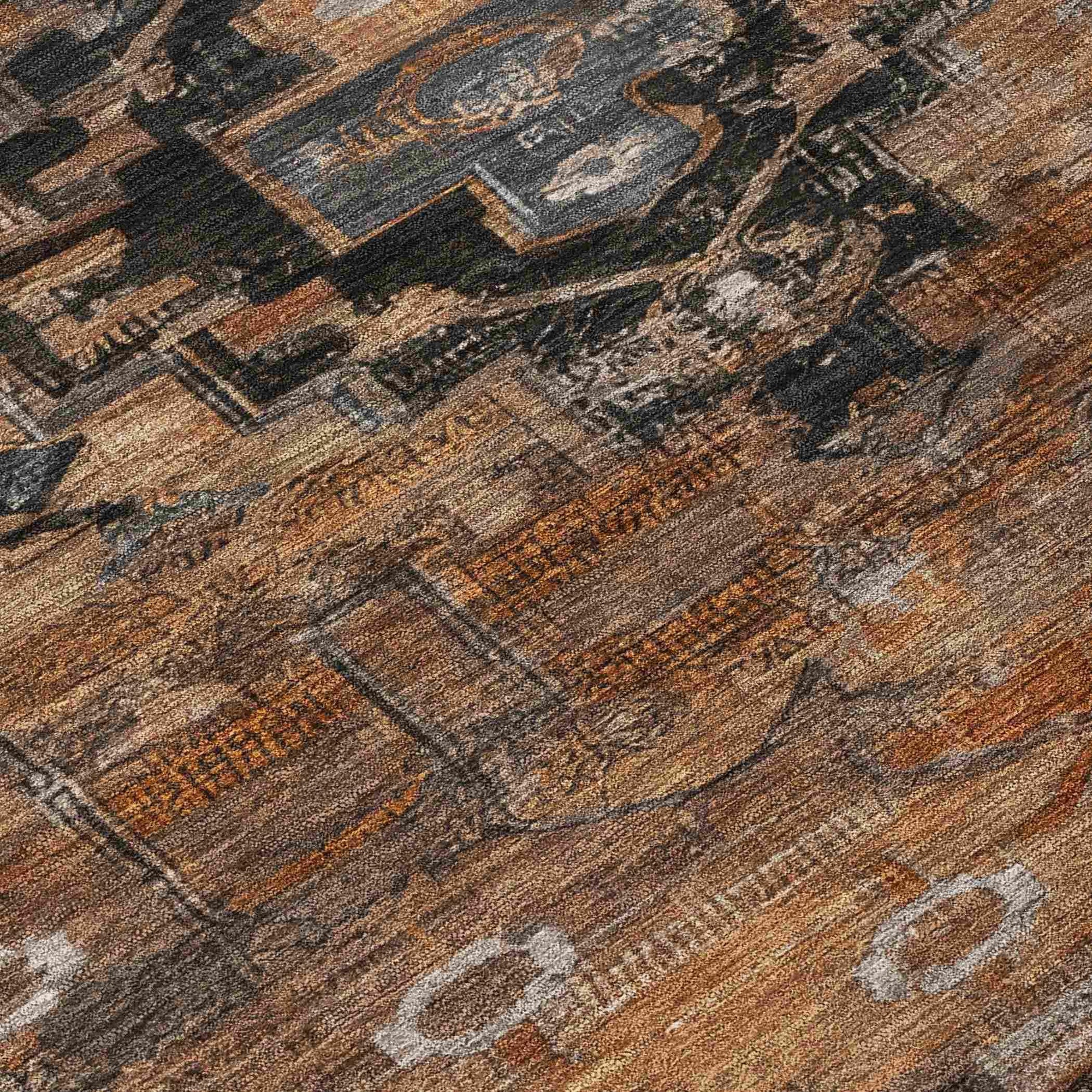 Addison Rugs Maeain Orange Washable Indoor-Outdoor Rug