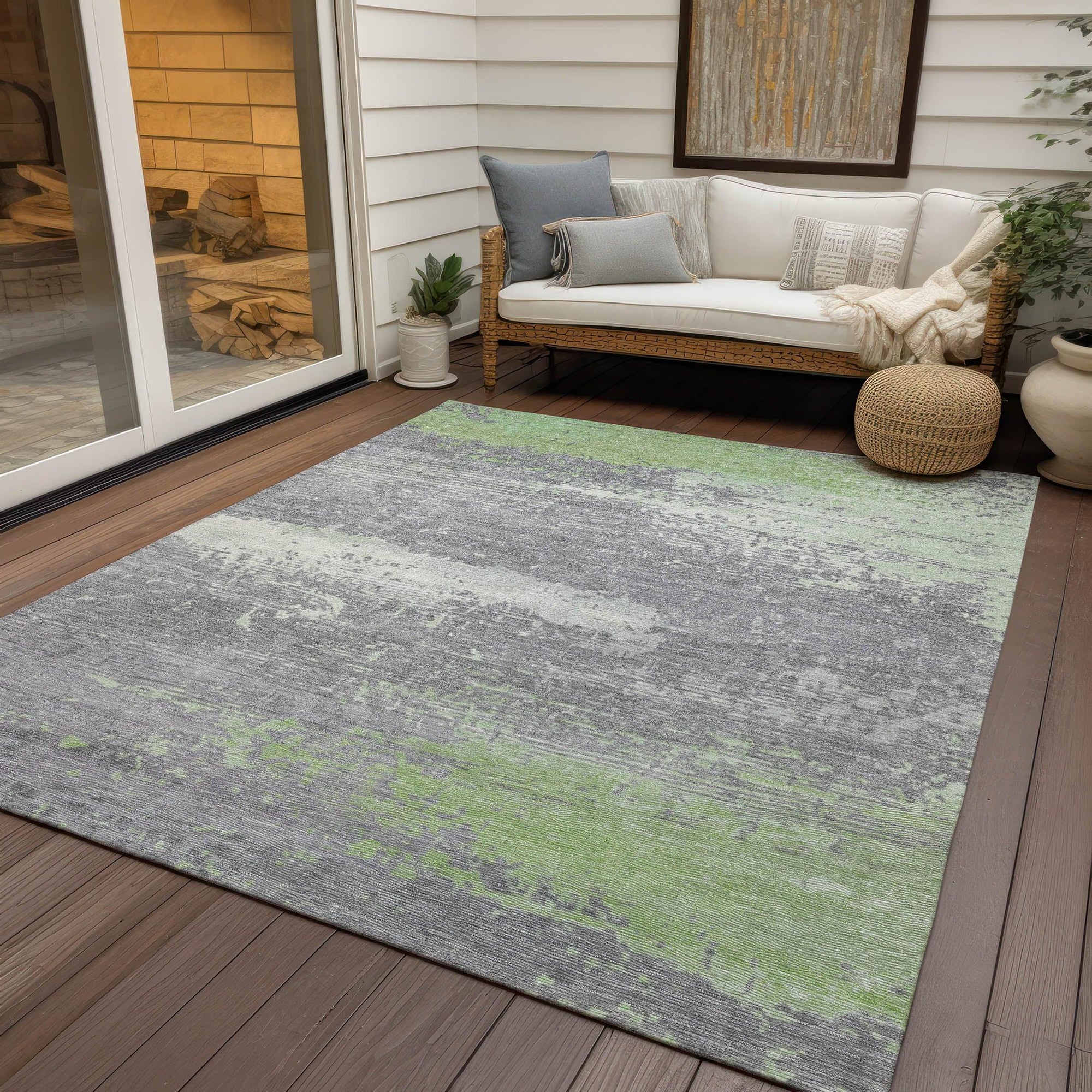 Addison Rugs Maeanor Green Washable Indoor-Outdoor Rug