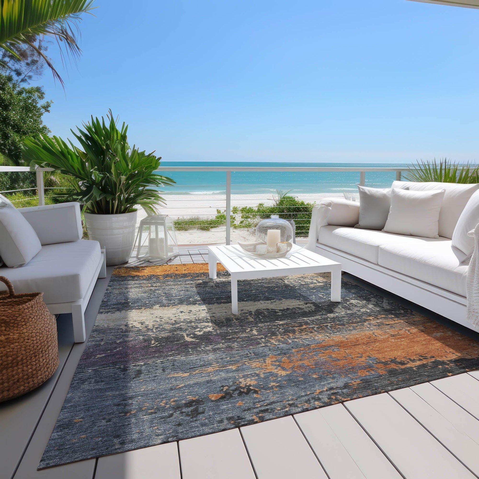 Addison Rugs Maeanor Blue Washable Indoor-Outdoor Rug