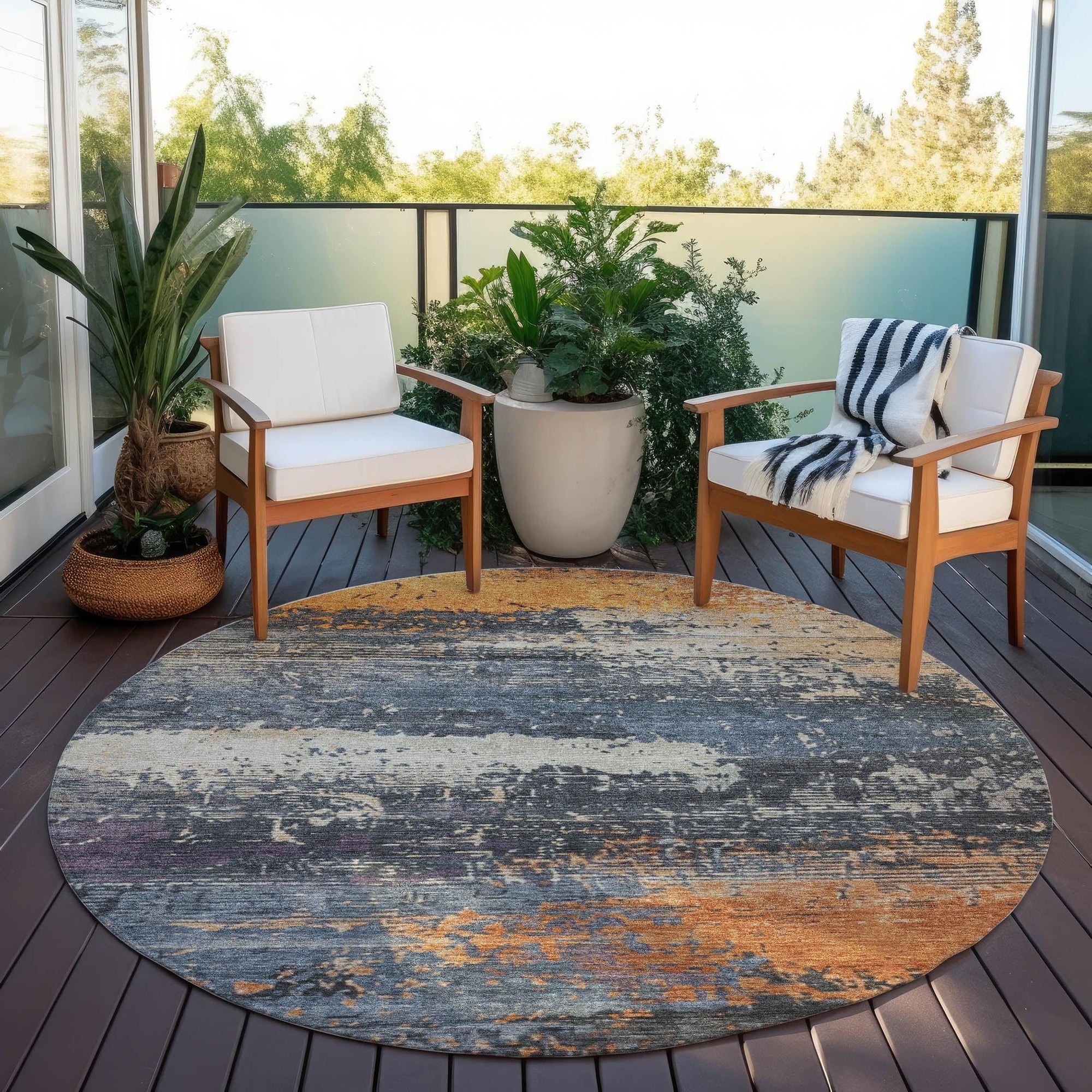 Addison Rugs Maeanor Blue Washable Indoor-Outdoor Rug