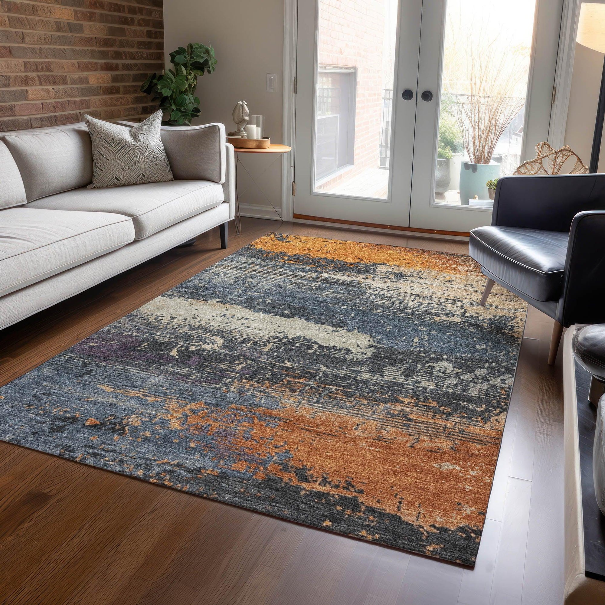 Addison Rugs Maeanor Blue Washable Indoor-Outdoor Rug