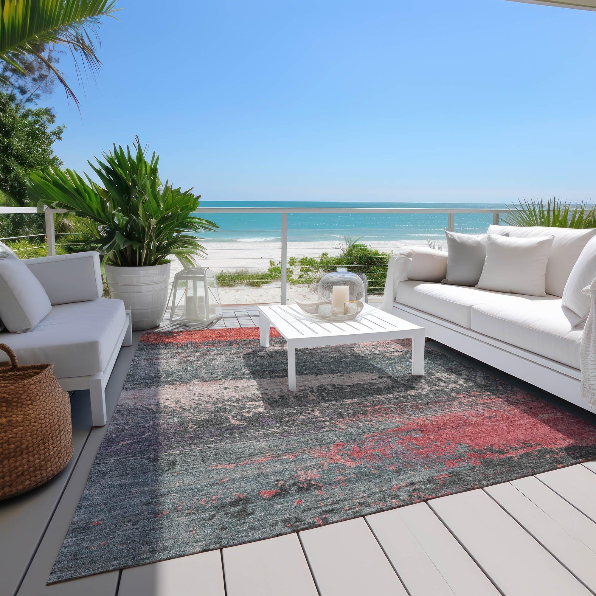 Addison Rugs Maeanor Orange Washable Indoor-Outdoor Rug