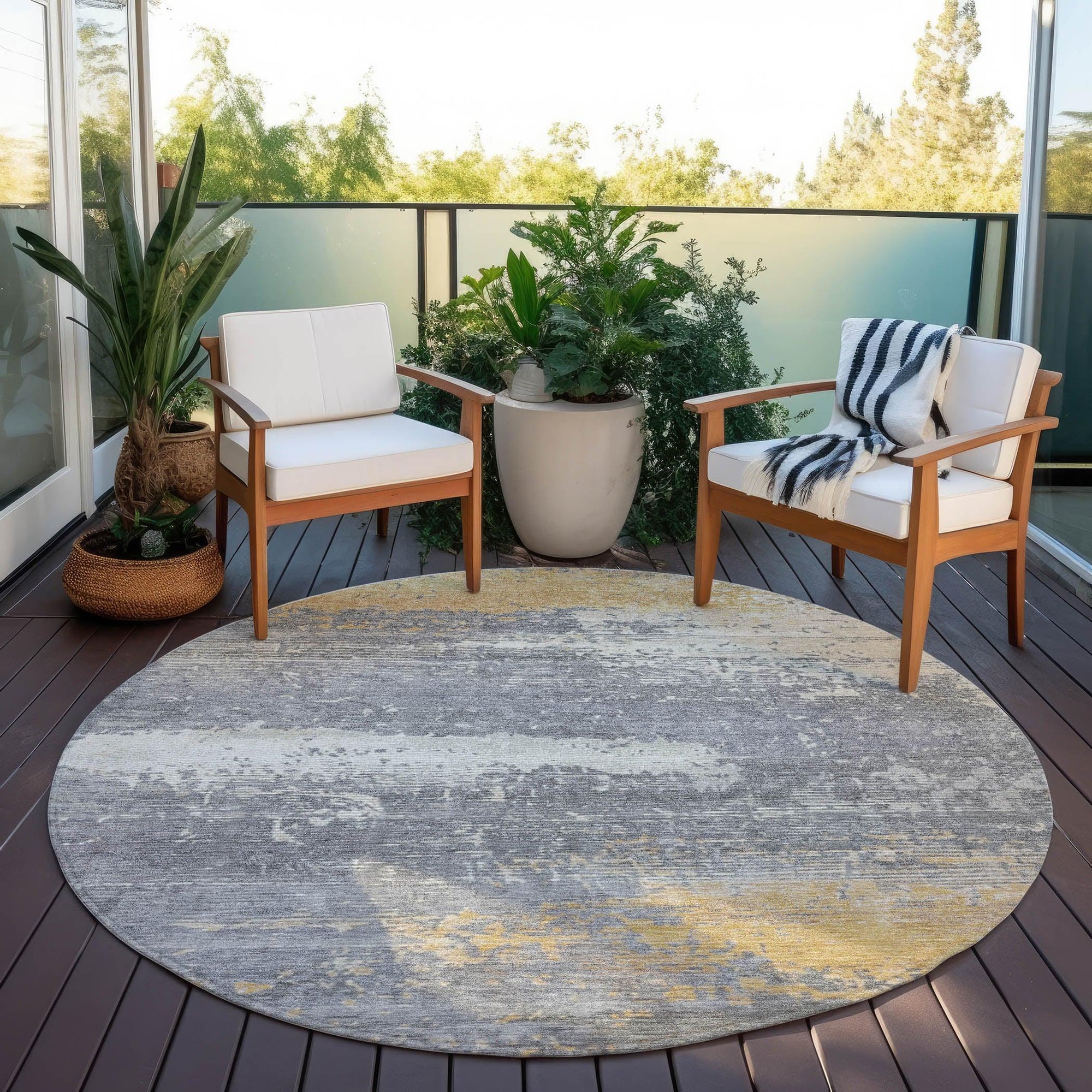 Addison Rugs Maeanor Gold Washable Indoor-Outdoor Rug