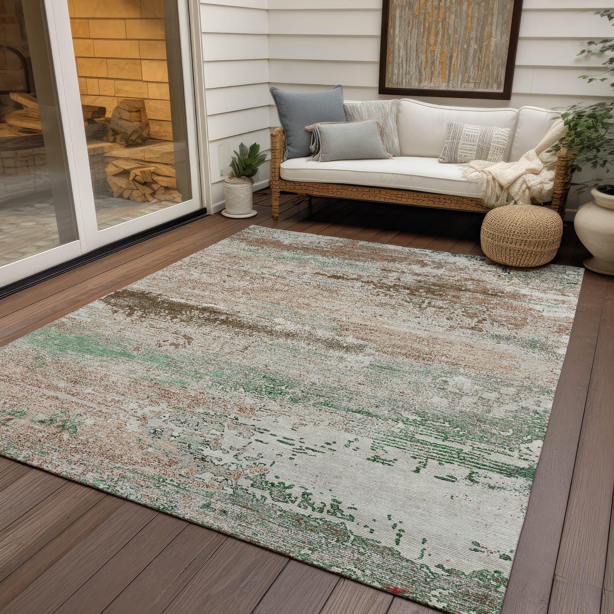 Addison Rugs Maeanor Brown Washable Indoor-Outdoor Rug