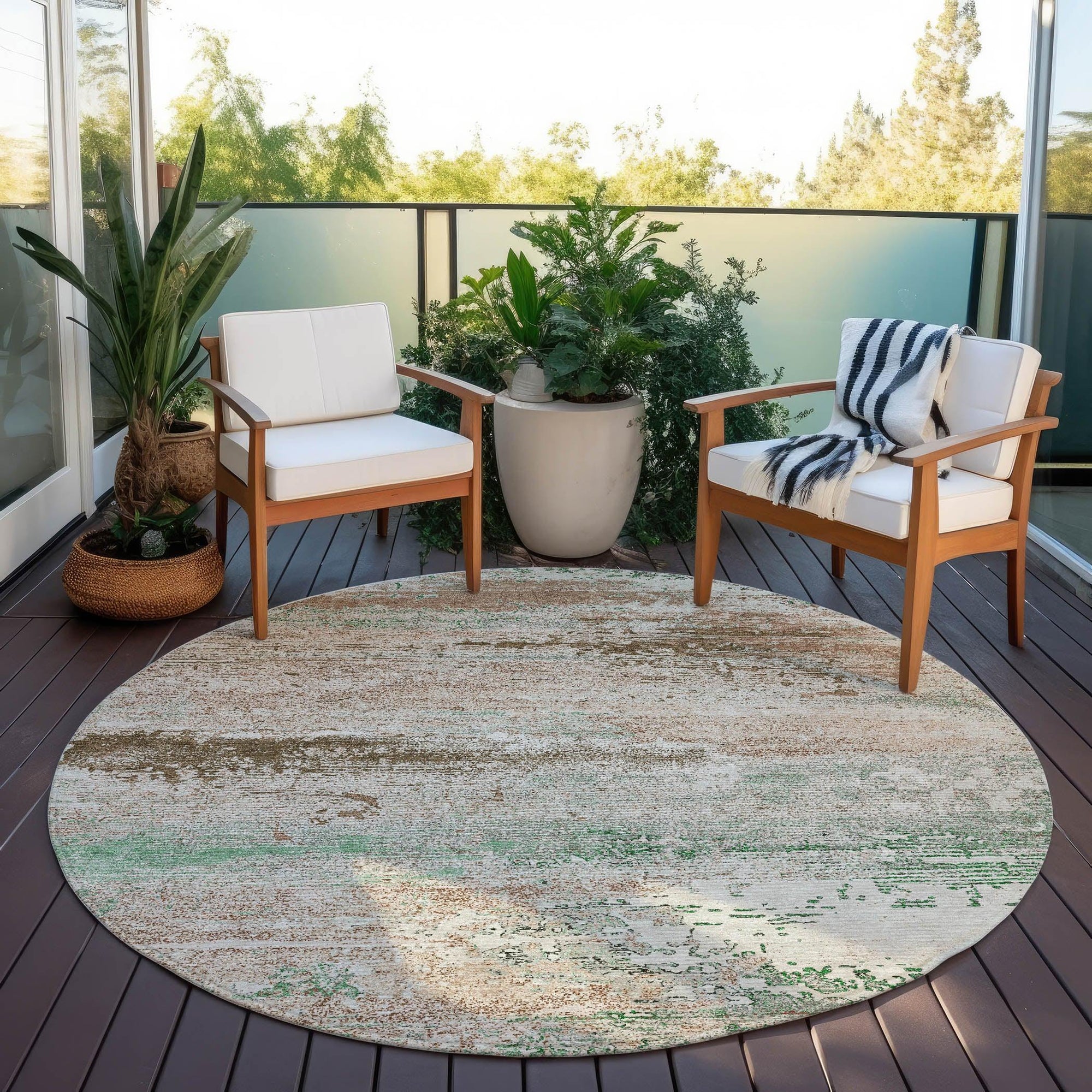 Addison Rugs Maeanor Brown Washable Indoor-Outdoor Rug
