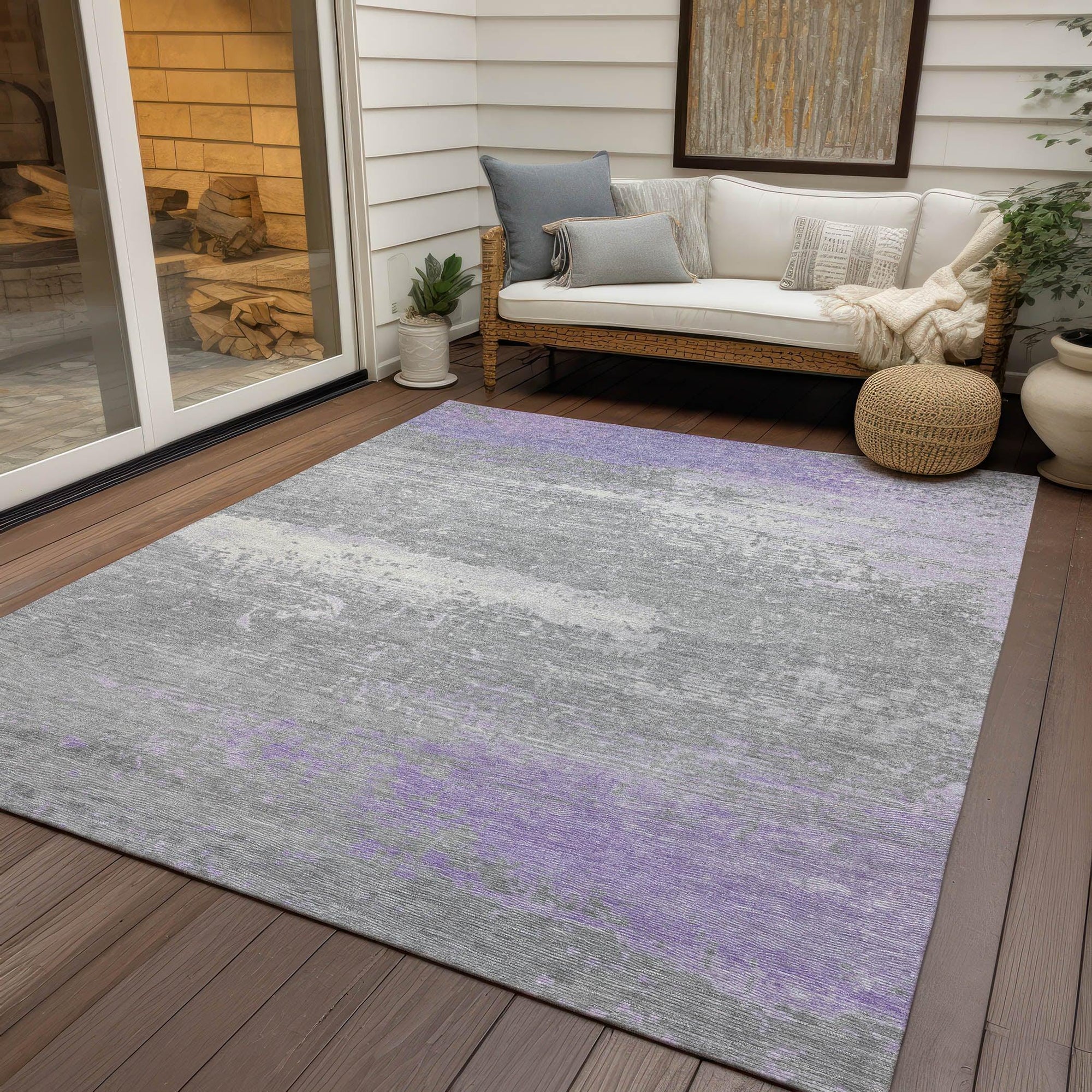 Addison Rugs Maeanor Purple Washable Indoor-Outdoor Rug
