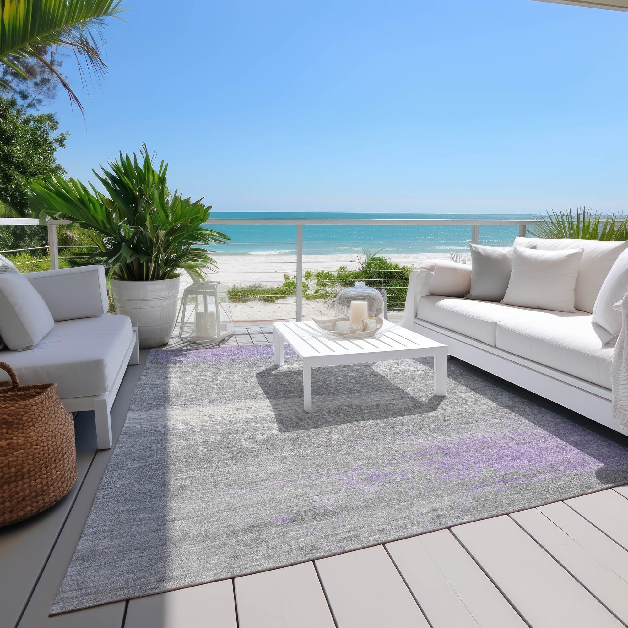 Addison Rugs Maeanor Purple Washable Indoor-Outdoor Rug